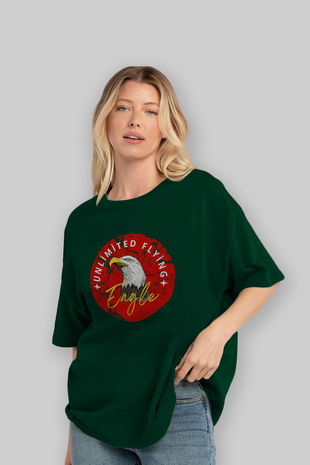 Unlimited Flying Yazılı Ön Baskılı Oversize t-shirt Erkek Kadın Unisex