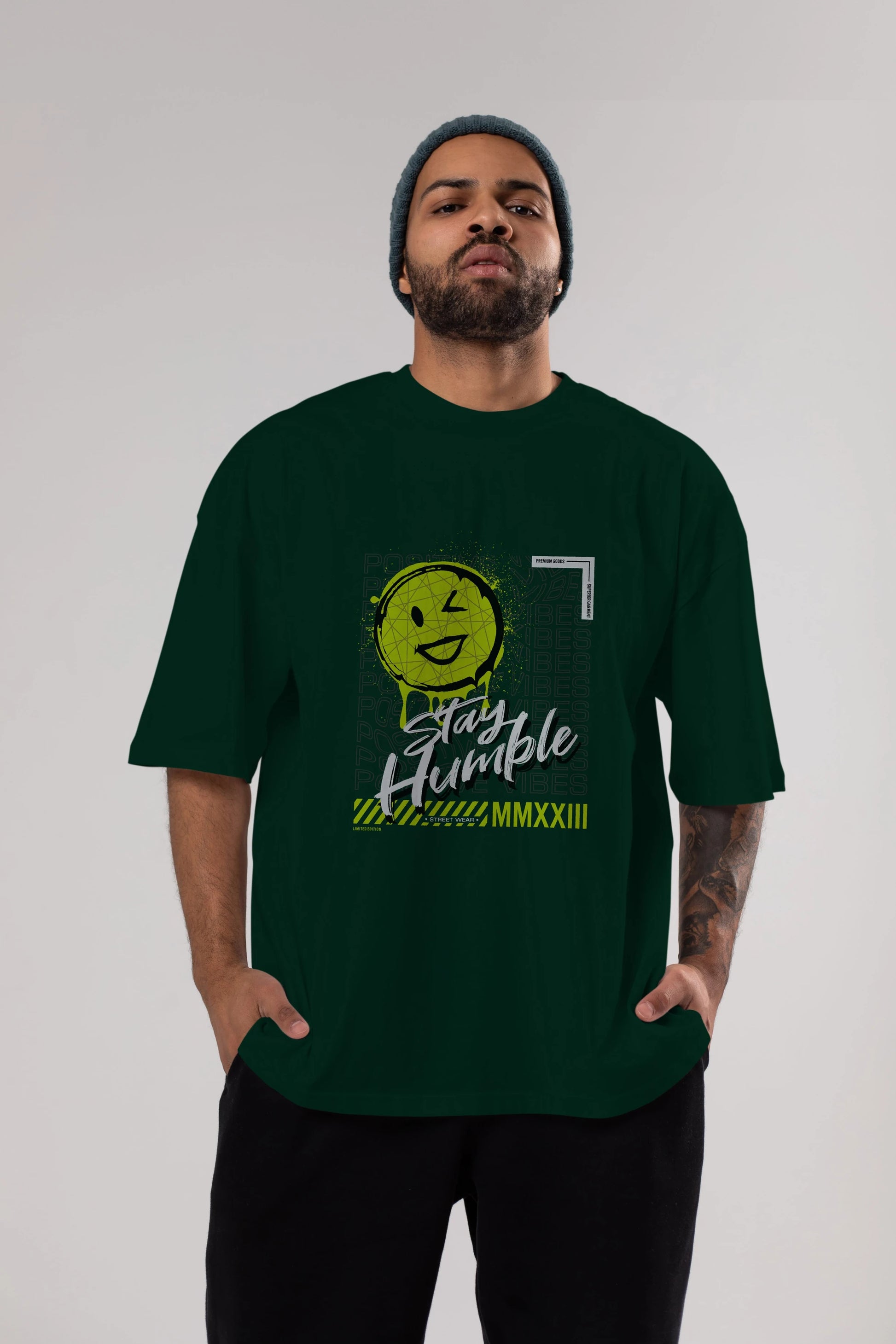 Stay Humble Ön Baskılı Oversize t-shirt Erkek Kadın Unisex