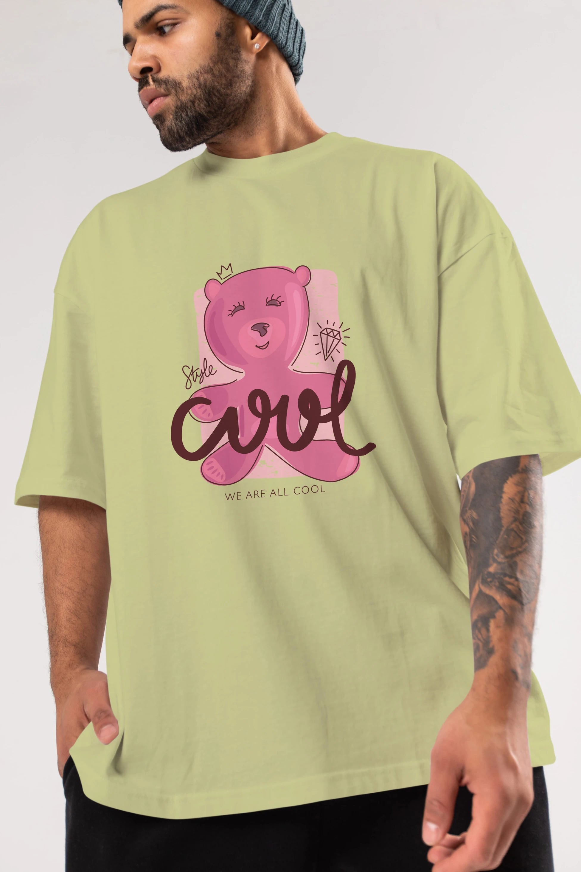 Cool Style Bear Ön Baskılı Oversize t-shirt Erkek Kadın Unisex