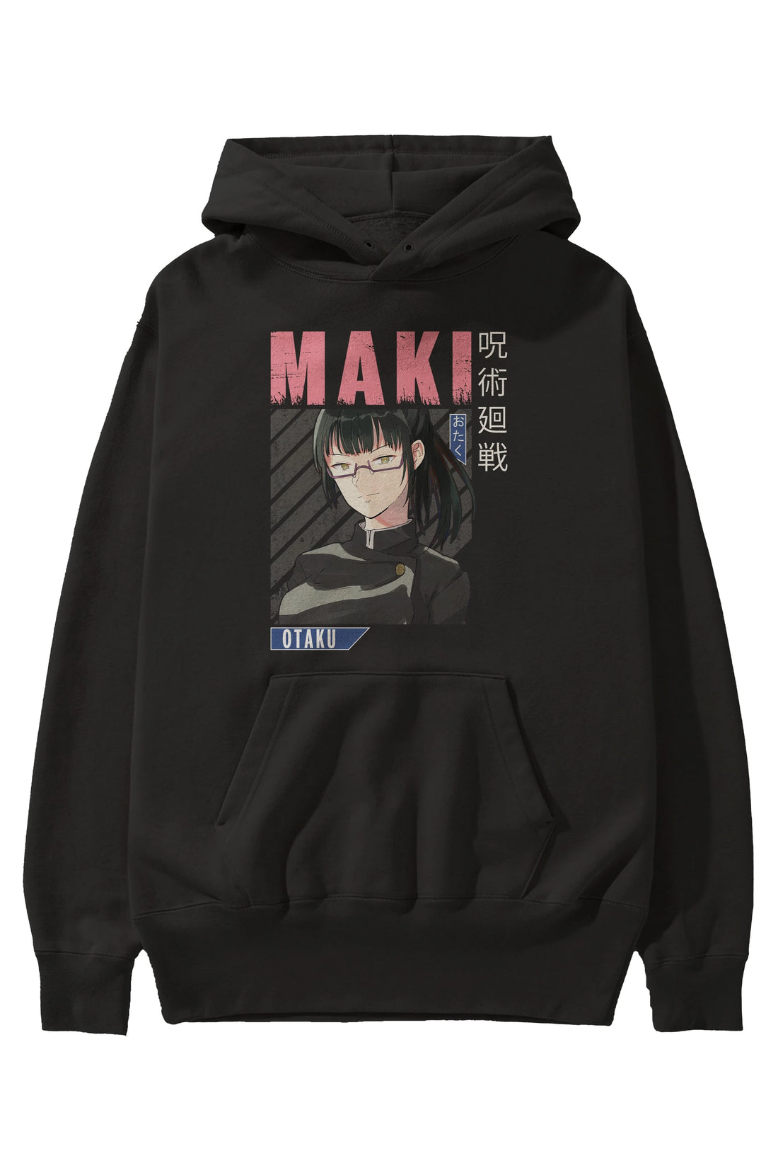 Maki Zenin CHAINSAWMAN 1 Anime Ön Baskılı Hoodie Oversize Kapüşonlu Sweatshirt Erkek Kadın Unisex