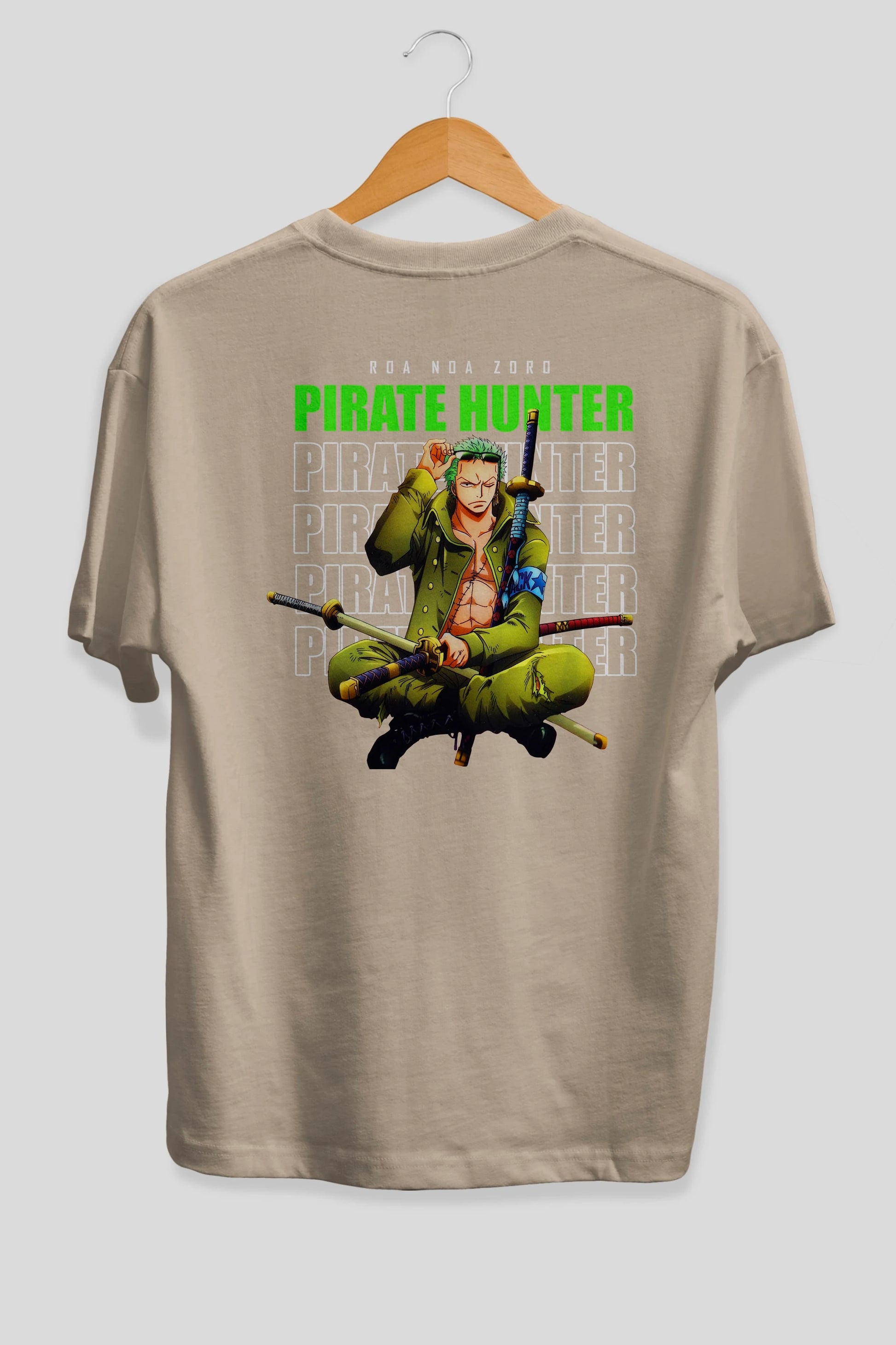 Roronoa Zoro 4 Anime Arka Baskılı Oversize t-shirt Erkek Kadın Unisex %100 pamuk tişort