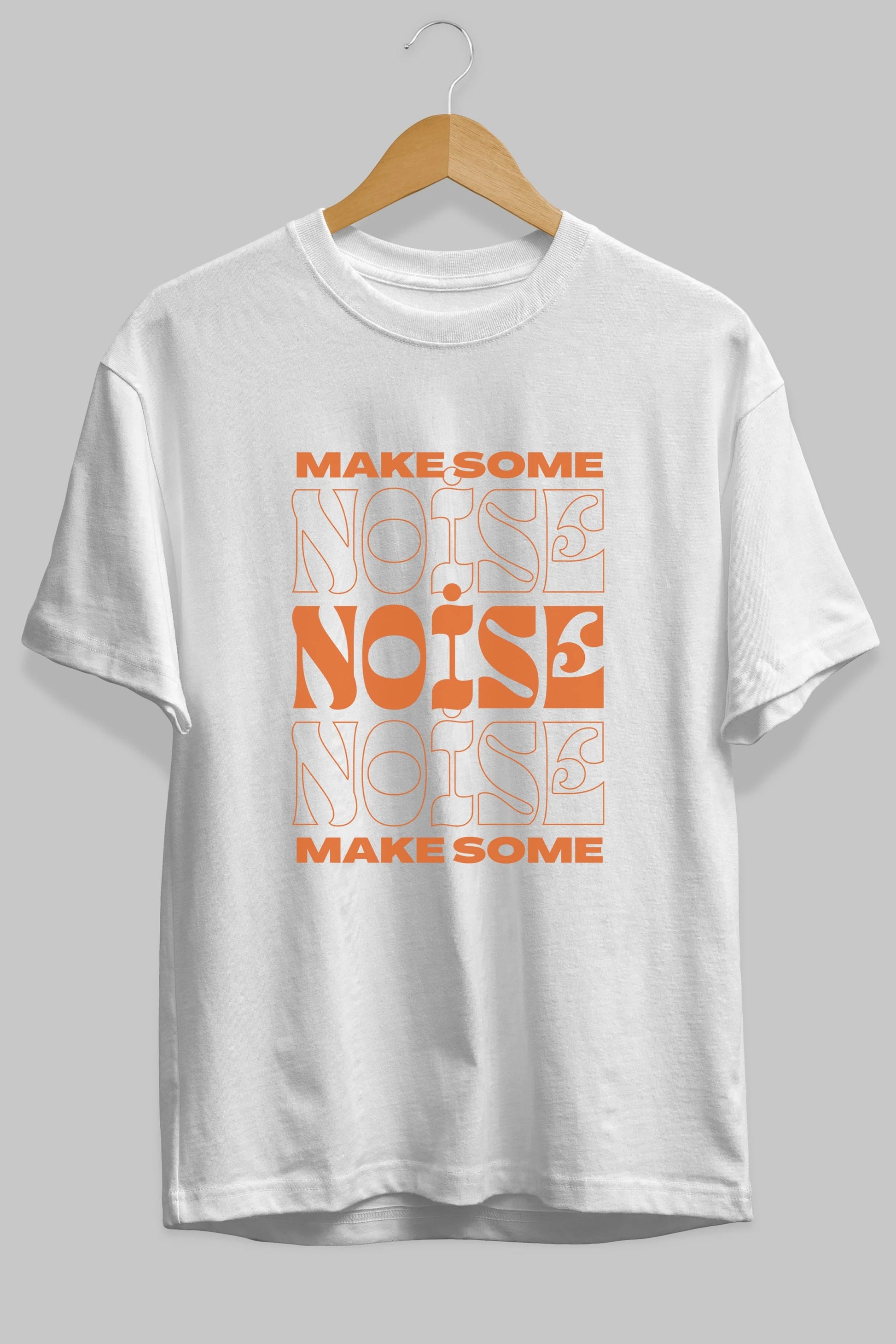 Make Some Noise Yazılı 2 Ön Baskılı Oversize t-shirt Erkek Kadın Unisex