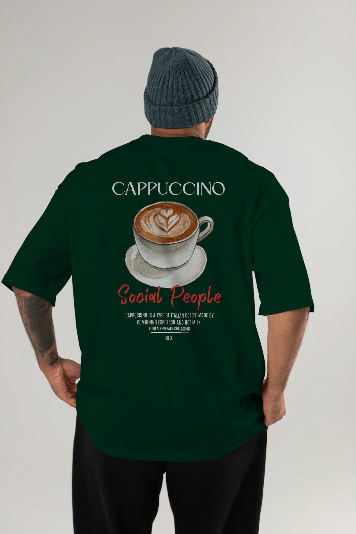 Cappuccino Kokteyl Serisi Baskılı Oversize t-shirt Erkek Kadın Unisex %100 Pamuk Bisiklet Yaka tişort