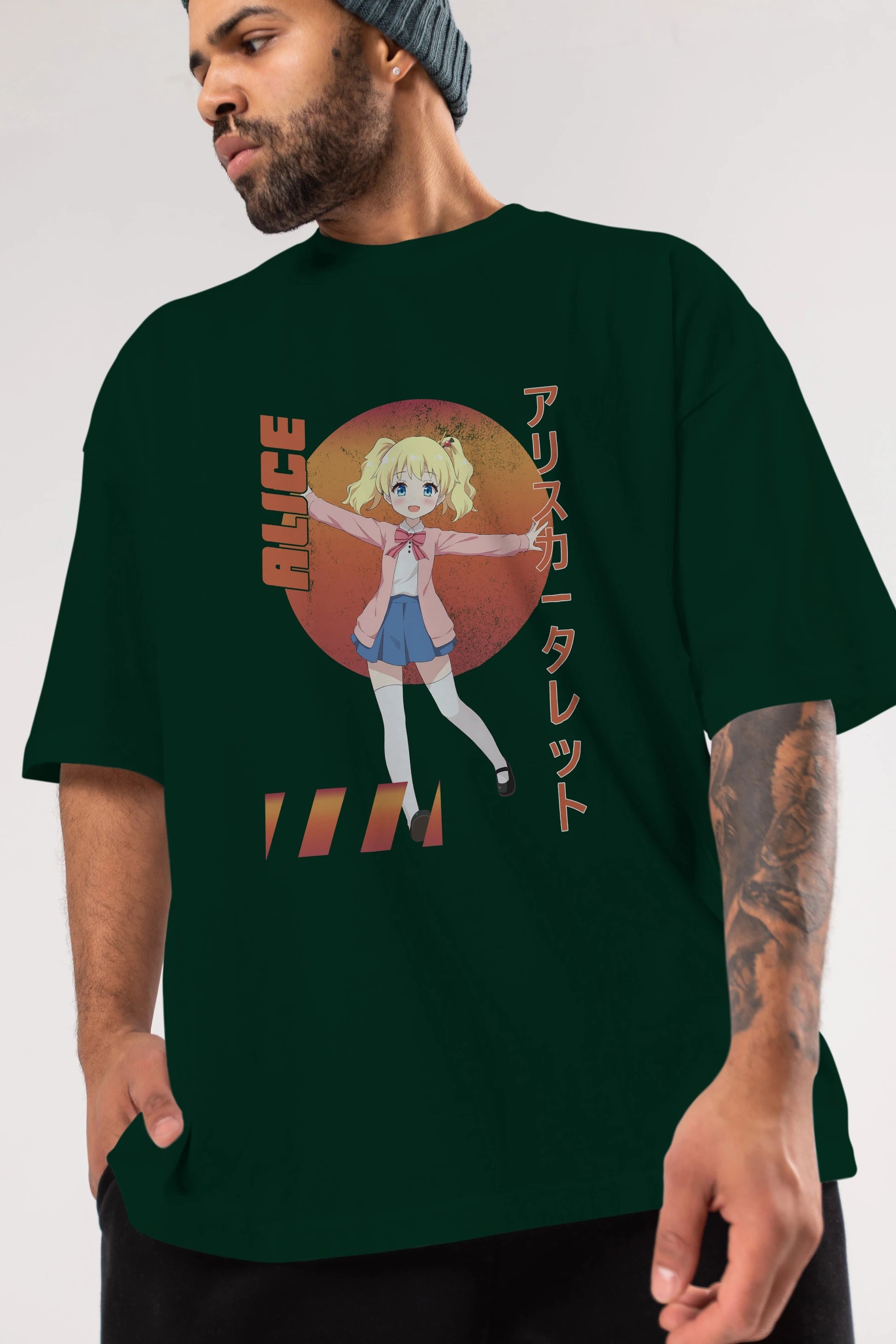 Alice Cartelet 15 Anime Ön Baskılı Oversize t-shirt %100 pamuk Erkek Kadın Unisex