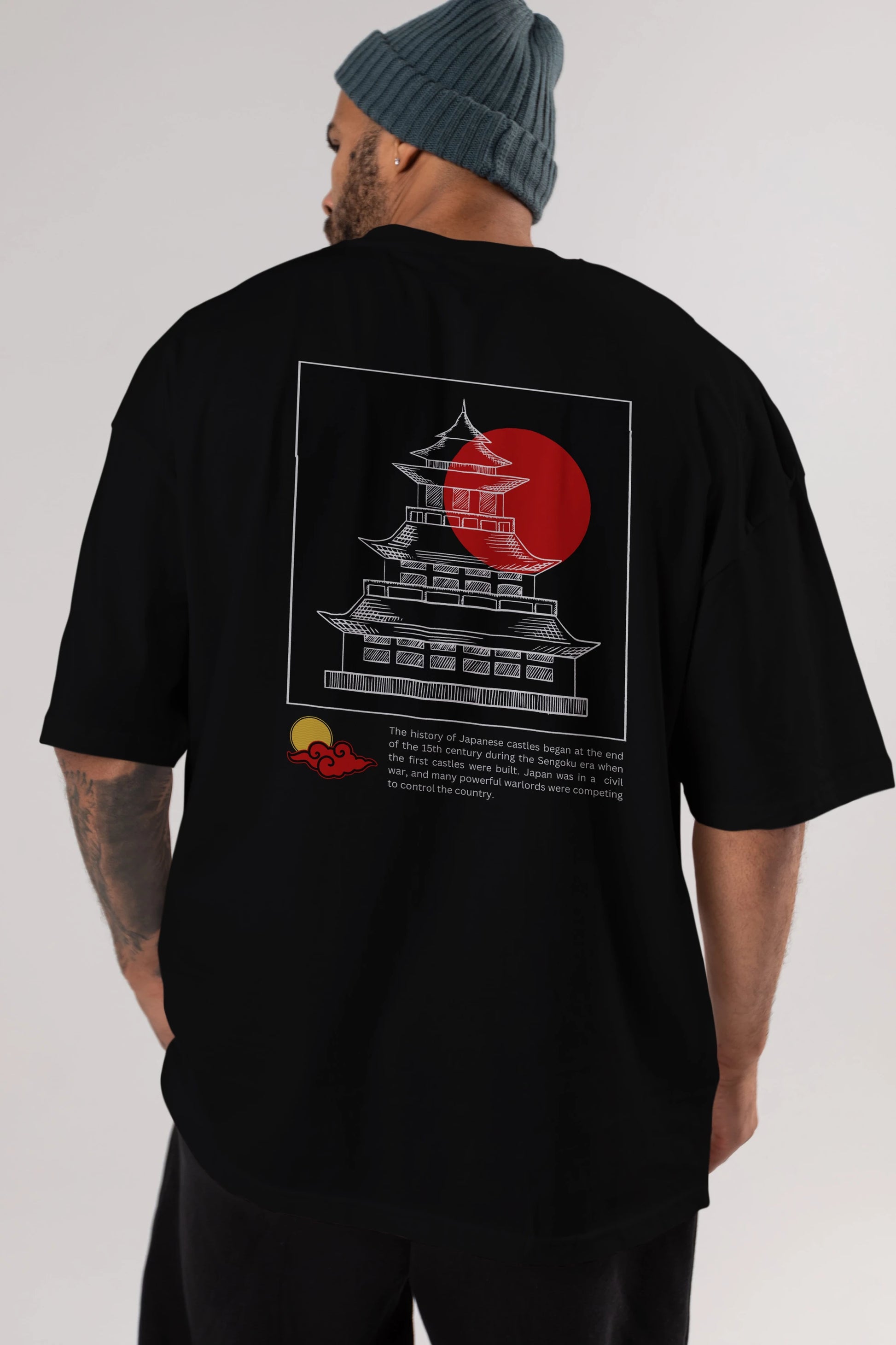 Japan Streetwear Arka Baskılı Oversize t-shirt Erkek Kadın Unisex