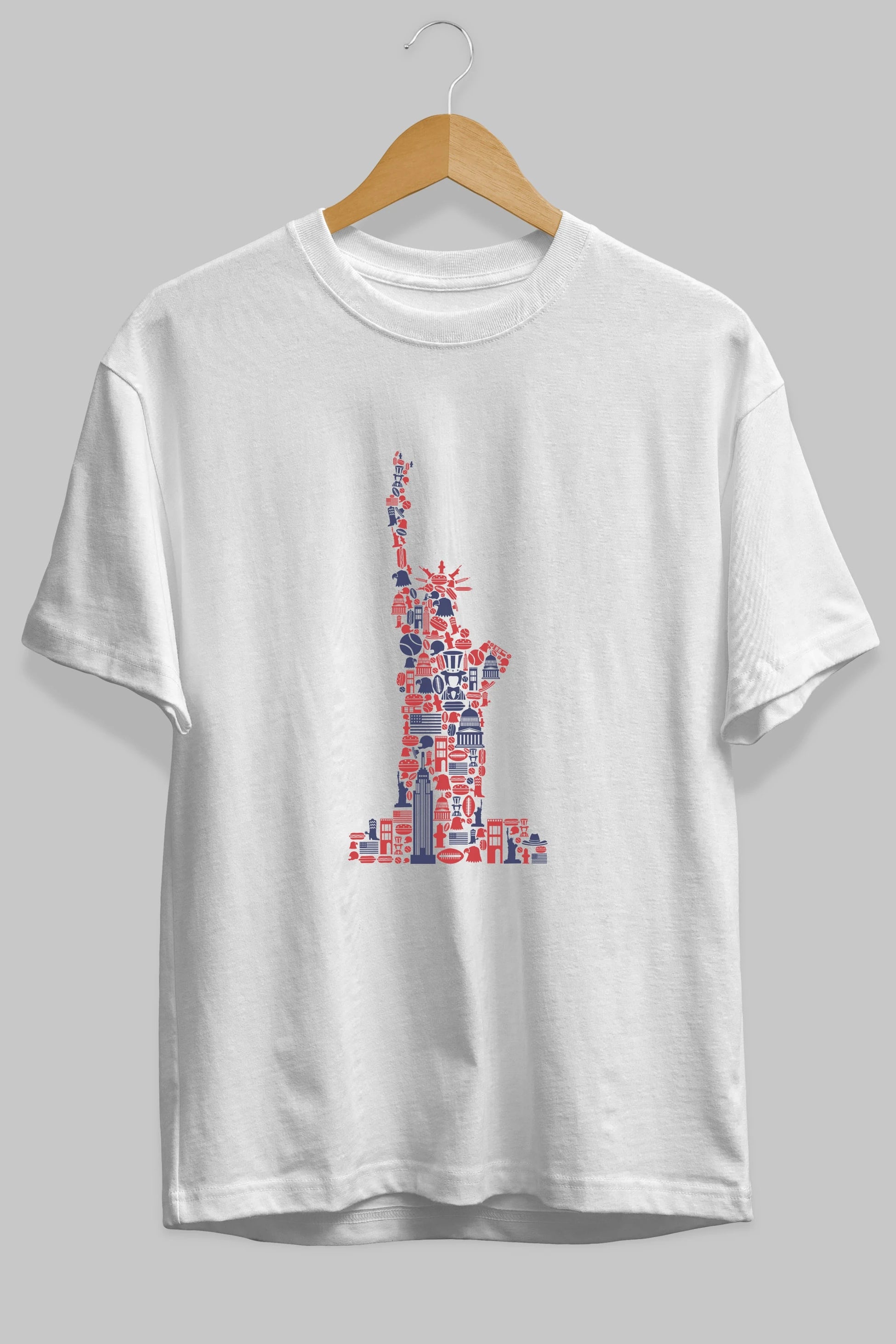 Liberty Ön Baskılı Oversize t-shirt %100 pamuk Erkek Kadın Unisex