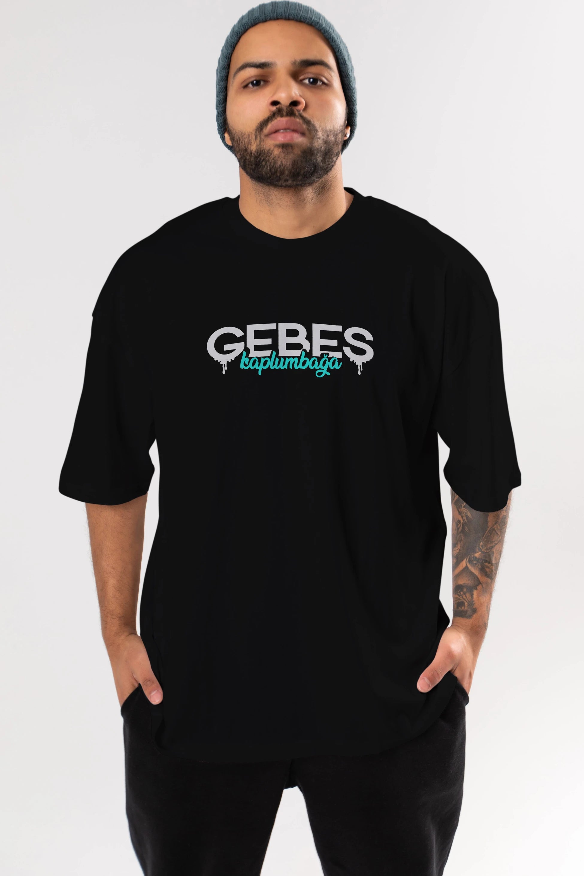 Gebeş Kaplumbağa Ön Baskılı Oversize t-shirt %100 pamuk Erkek Kadın Unisex
