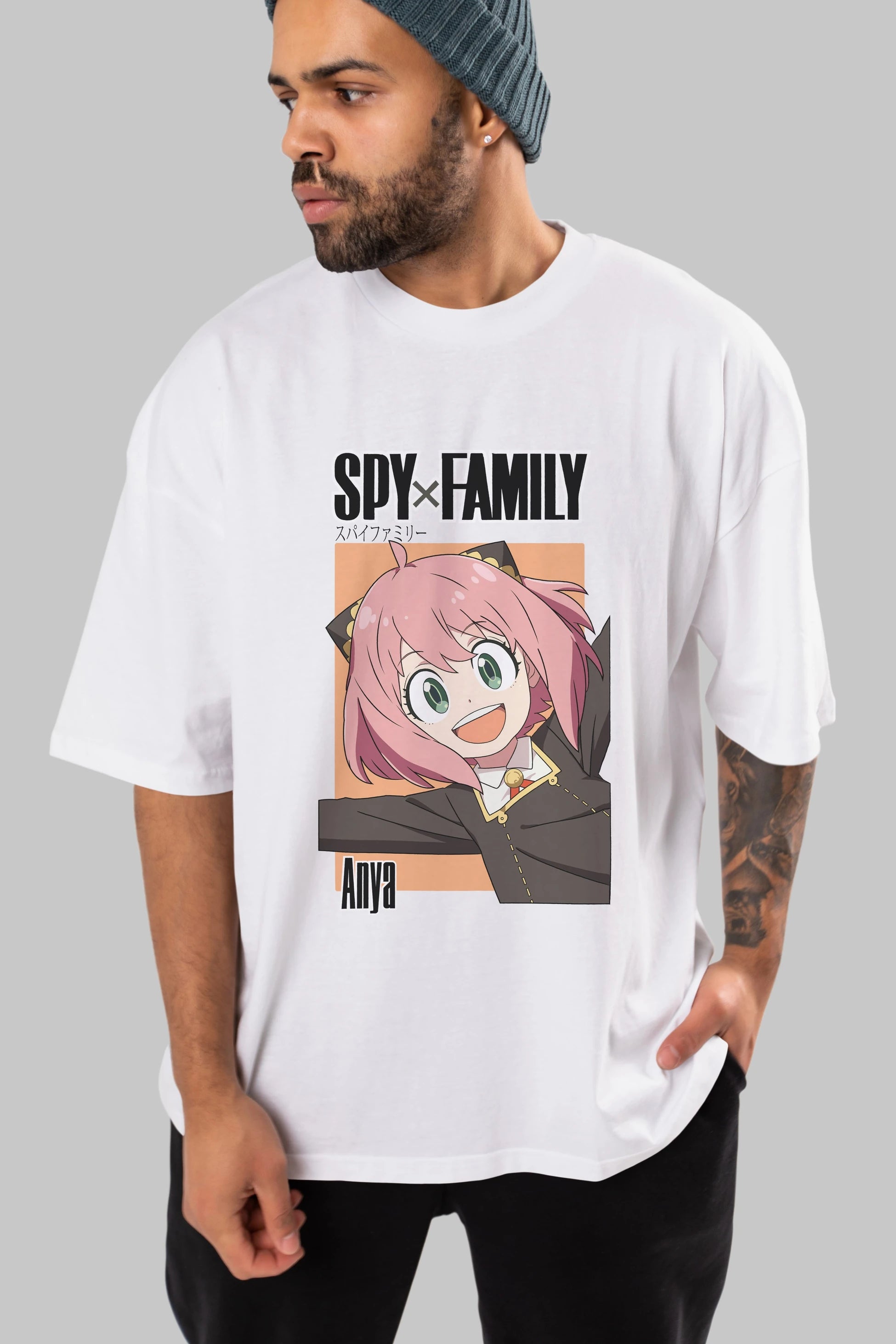 SPY X FAMILY Anya Anime Ön Baskılı Oversize t-shirt %100 pamuk Erkek Kadın Unisex