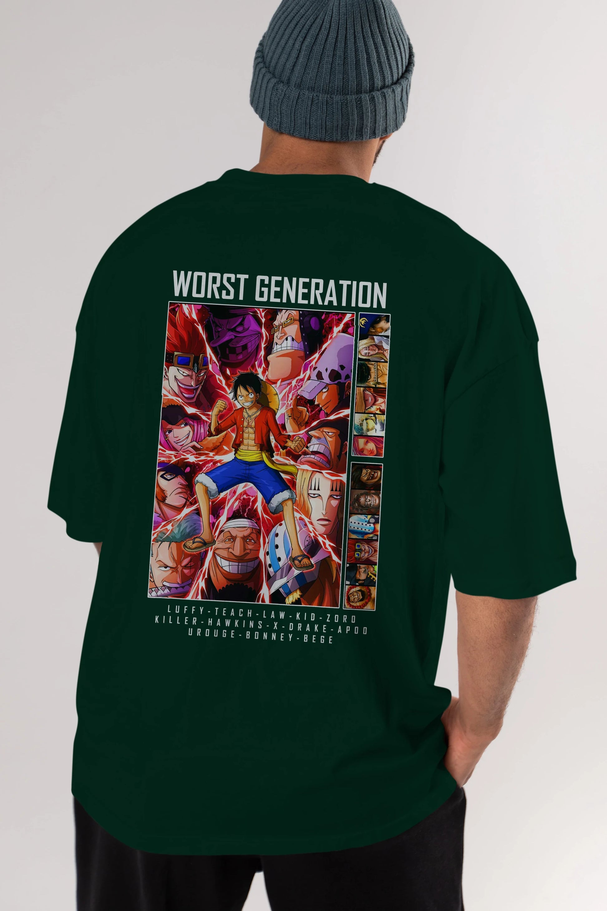 Worst Generation Anime Arka Baskılı Oversize t-shirt Erkek Kadın Unisex %100 pamuk tişort