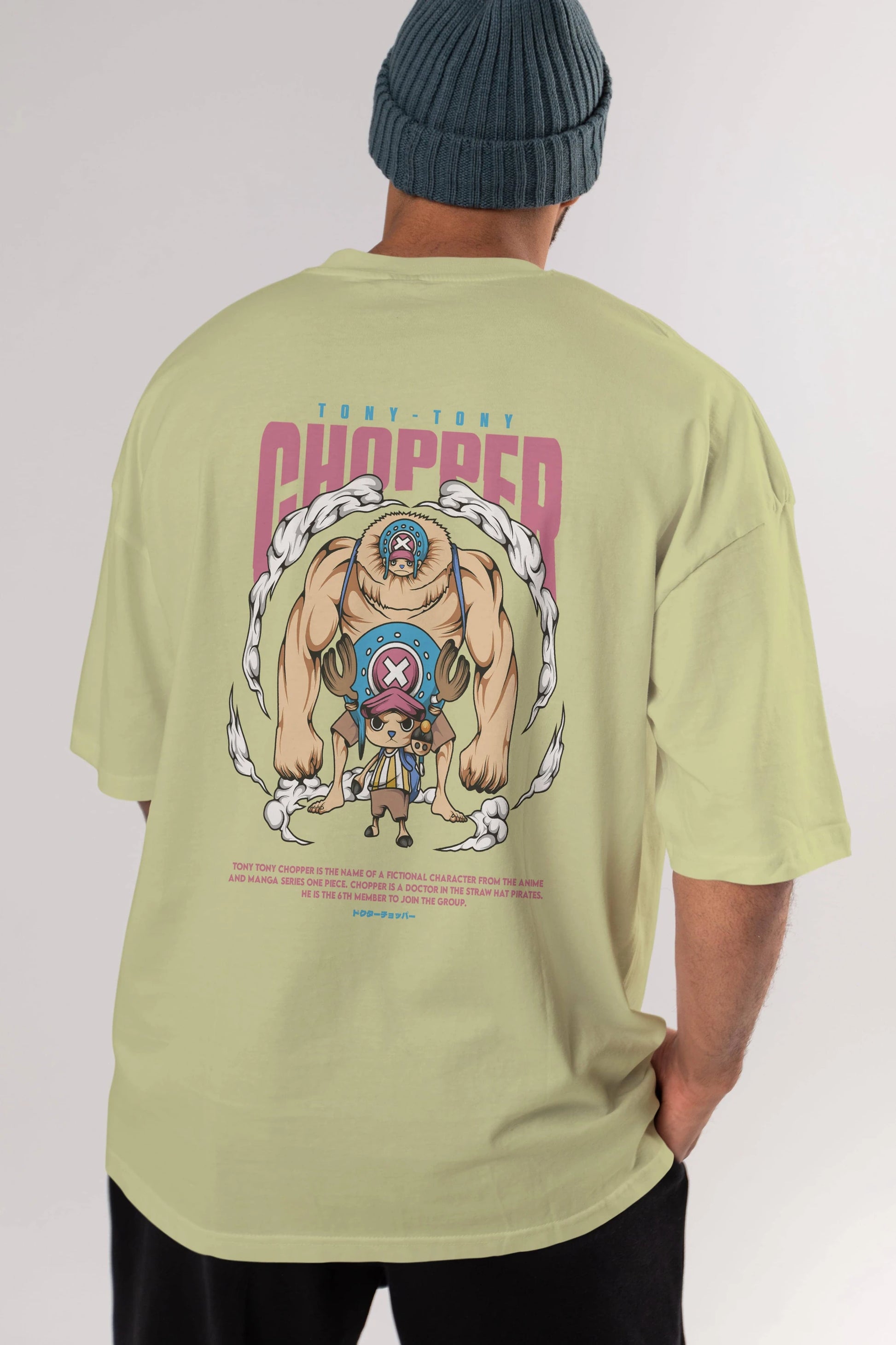Tony Tony Chopper Anime Arka Baskılı Oversize t-shirt Erkek Kadın Unisex
