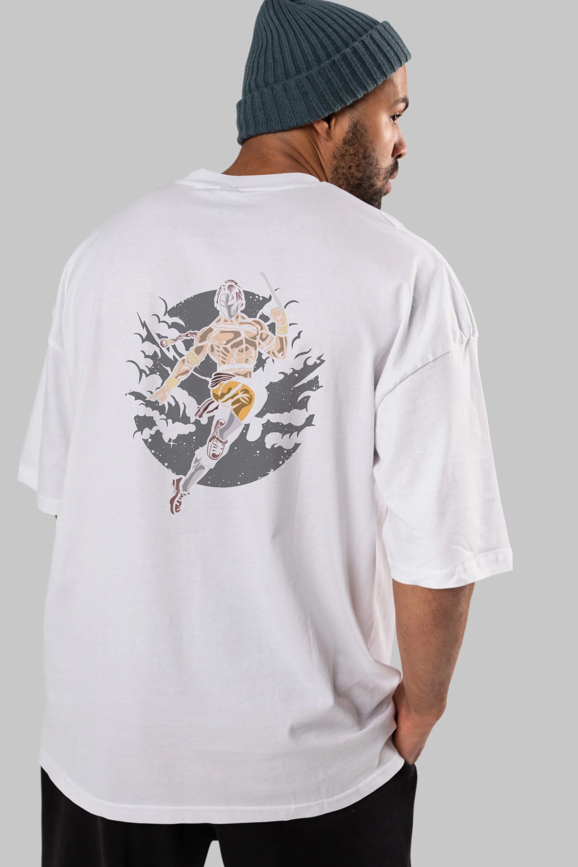 Vega Arka Baskılı Oversize t-shirt Erkek Kadın Unisex %100 Pamuk