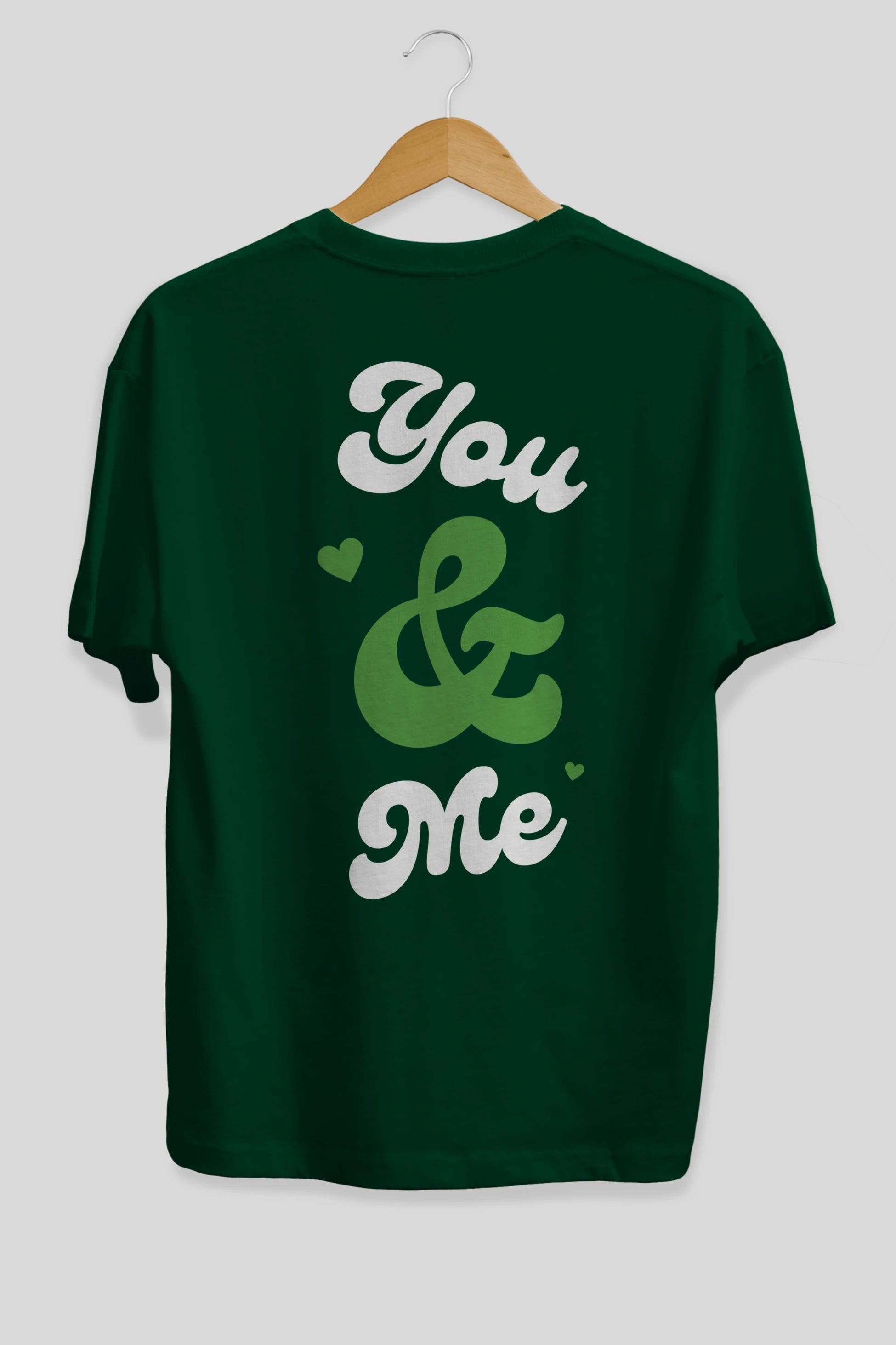 You and Me Yazılı Arka Baskılı Oversize t-shirt Erkek Kadın Unisex