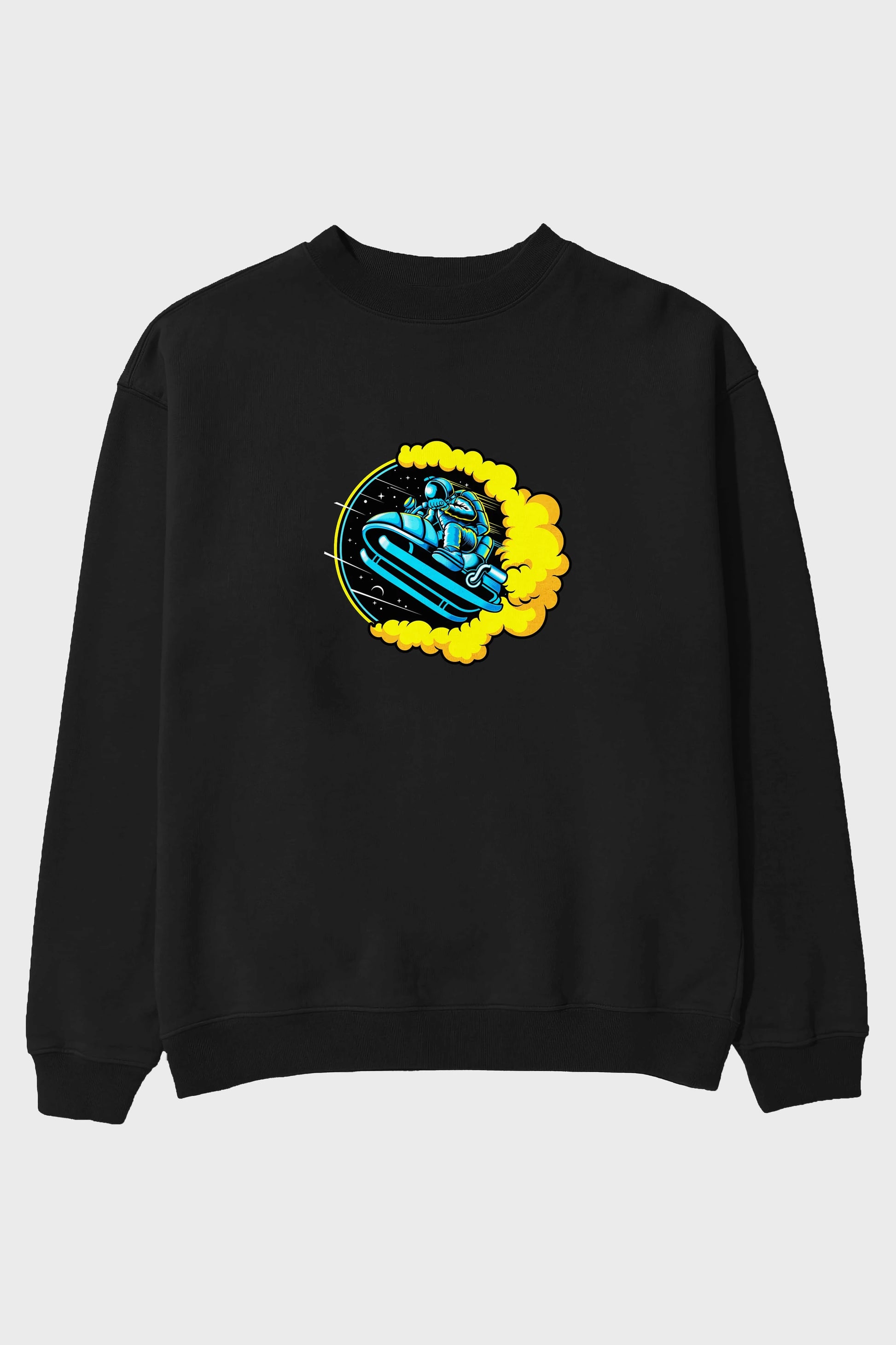 Astrojump with Snowmobile Ön Baskılı Oversize Sweatshirt Erkek Kadın Unisex