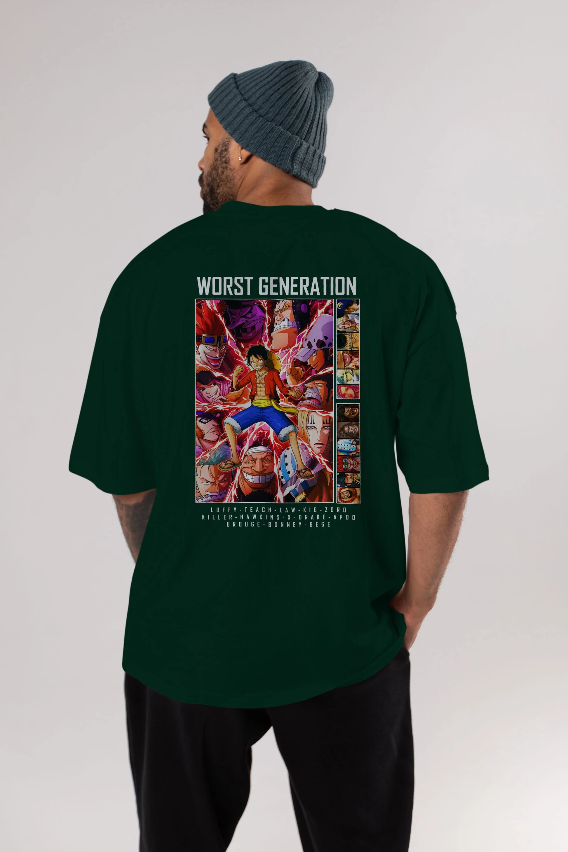 Worst Generation Anime Arka Baskılı Oversize t-shirt Erkek Kadın Unisex %100 pamuk tişort