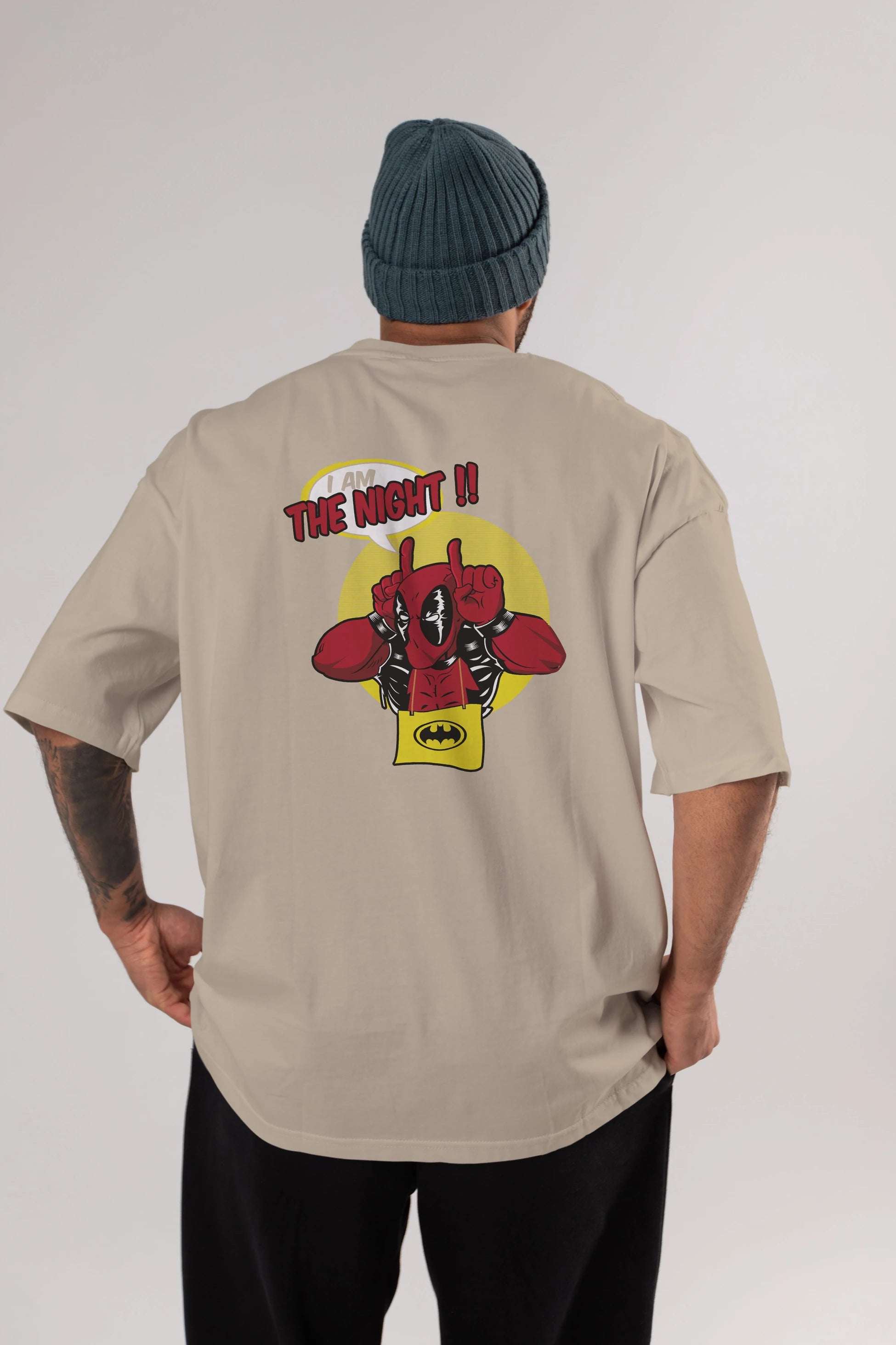 Deadpool (1) Arka Baskılı Oversize t-shirt Erkek Kadın Unisex %100 Pamuk Bisiklet Yaka tişort