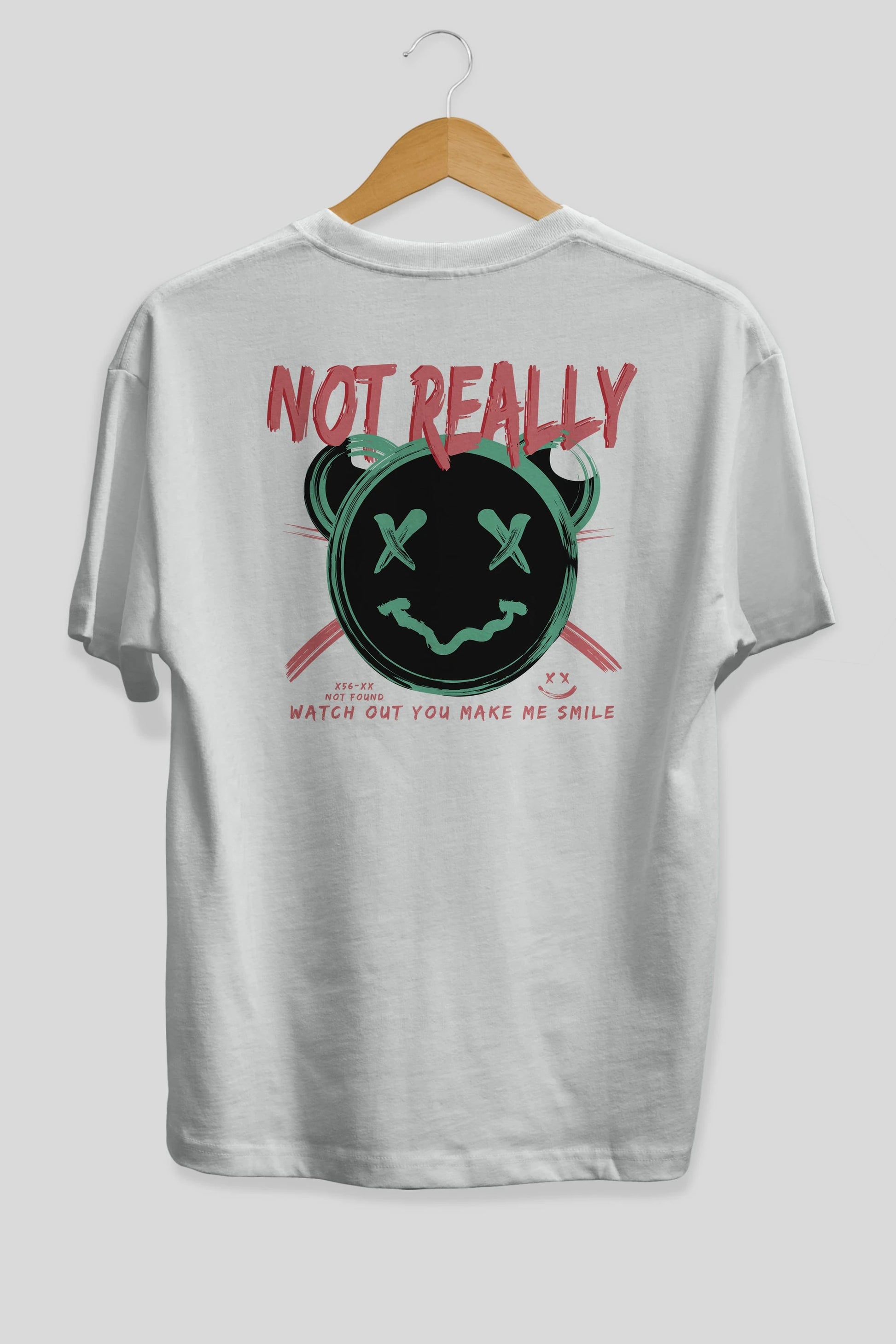 Not Really Bear Arka Baskılı Oversize t-shirt Erkek Kadın Unisex