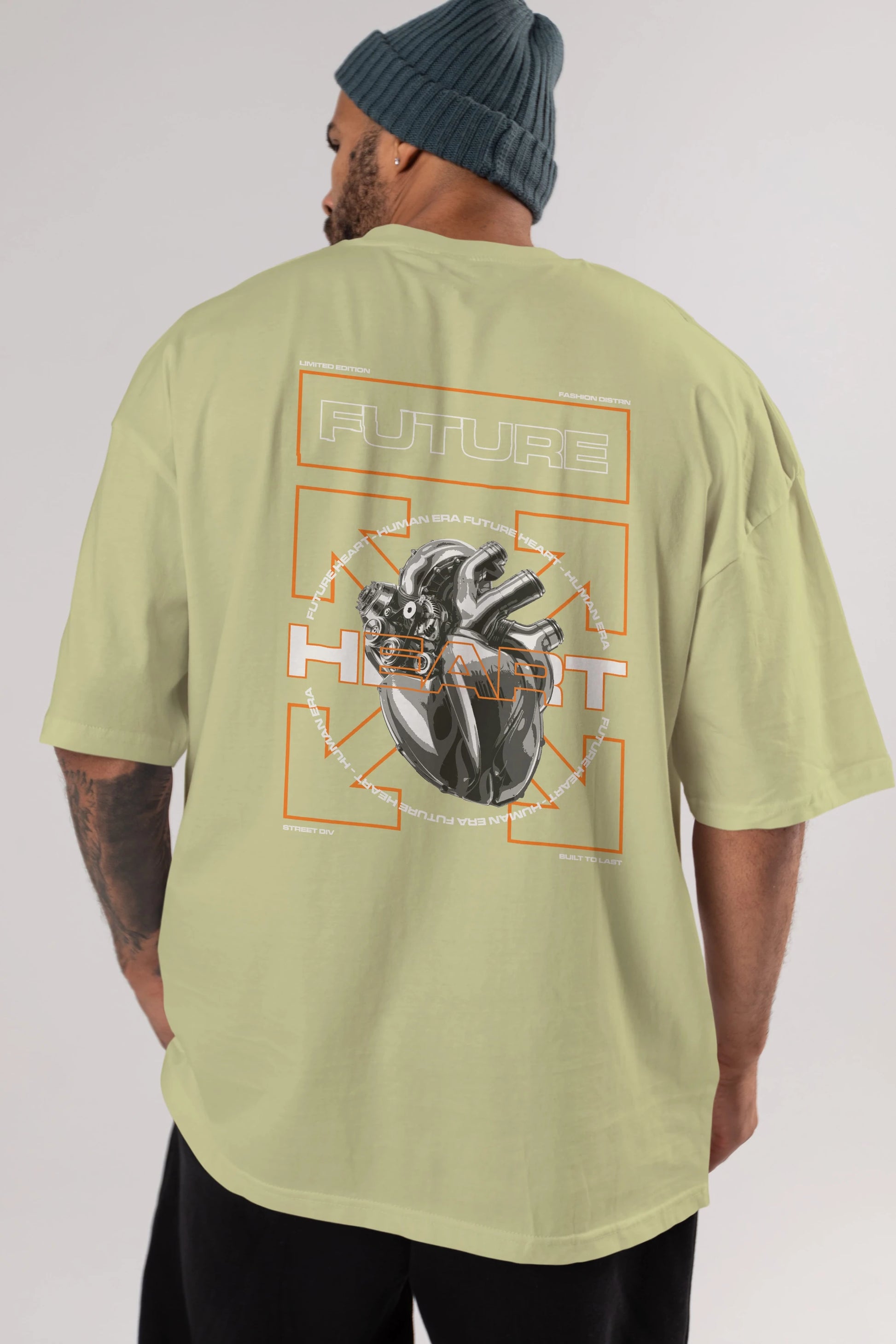 Future Heart Arka Baskılı Oversize t-shirt Erkek Kadın Unisex