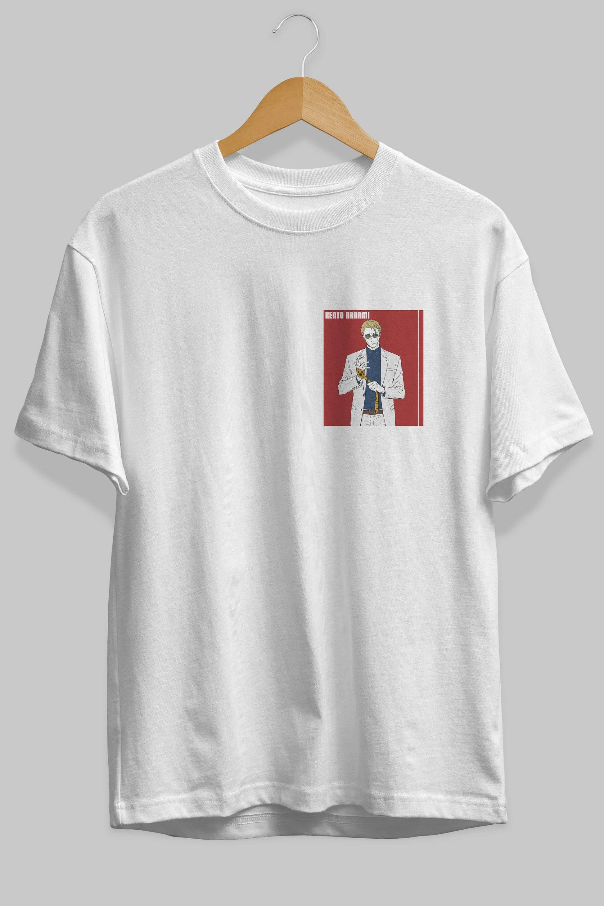 Kento Nanami 1 Ön Sol Baskılı Oversize t-shirt Erkek Kadın Unisex %100 Pamuk Bisiklet Yaka tişort