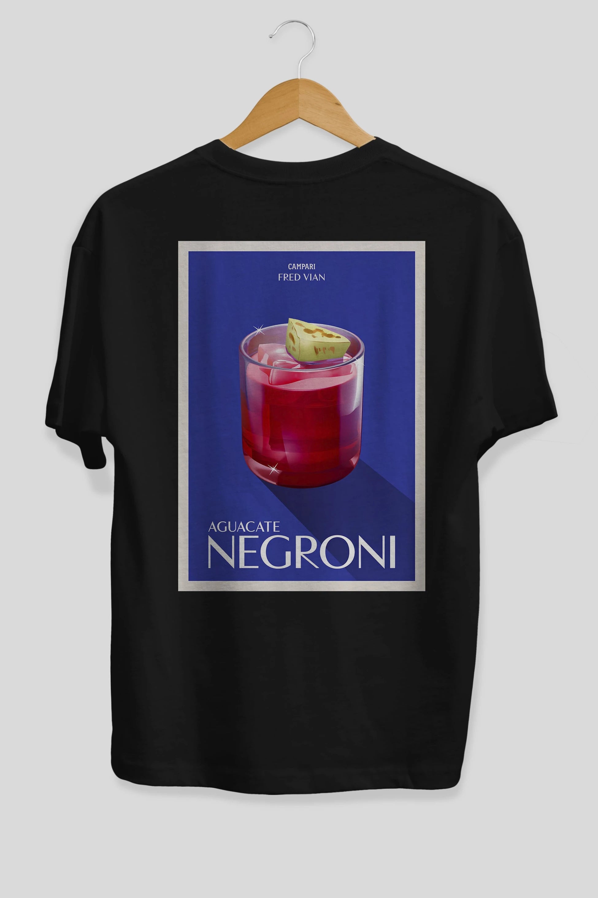 Aguacate Negroni Arka Baskılı Oversize t-shirt Erkek Kadın Unisex %100 Pamuk Bisiklet Yaka tişort