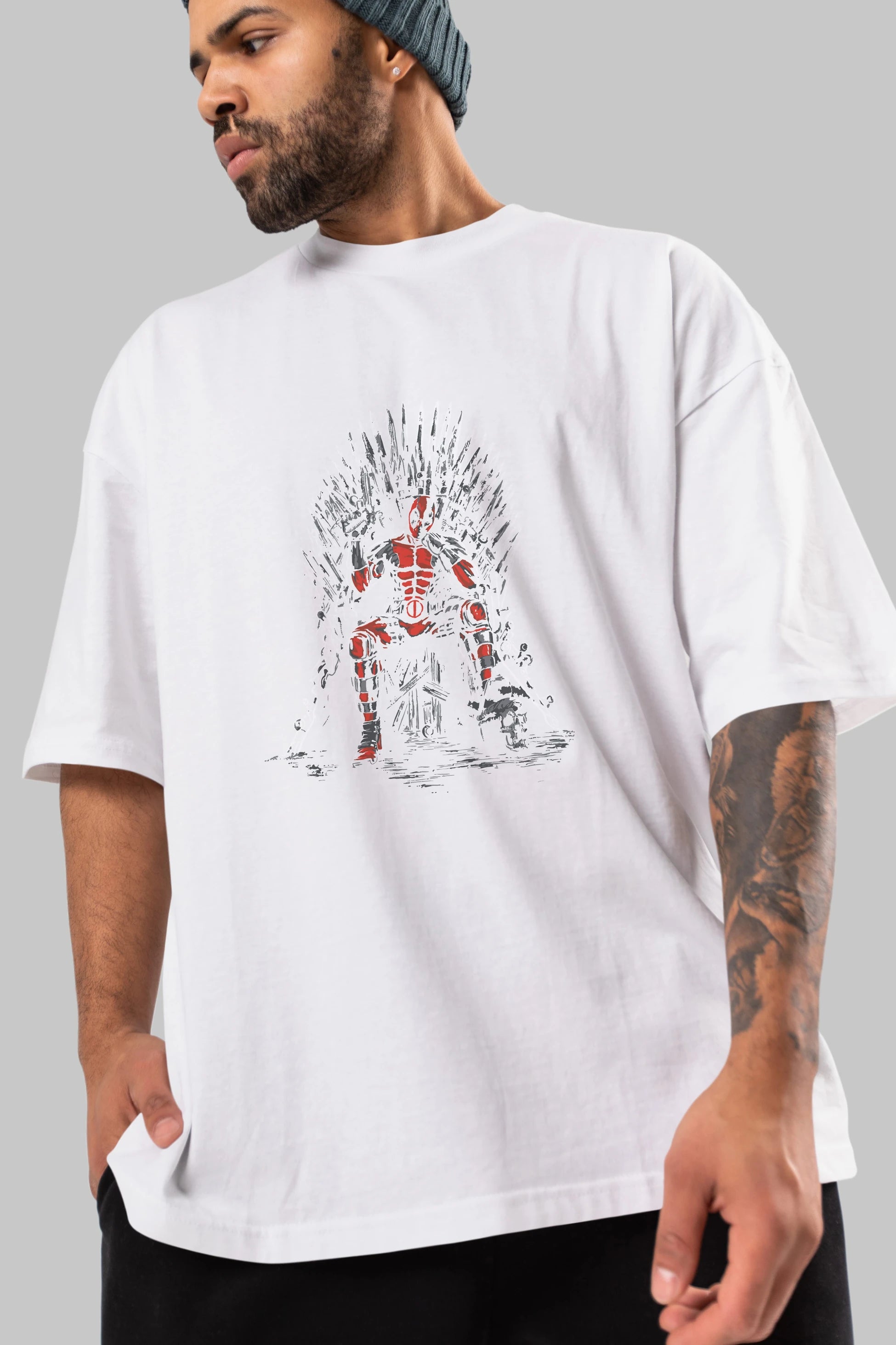 Deadpool (6) Ön Baskılı Oversize t-shirt Erkek Kadın Unisex %100 Pamuk Bisiklet Yaka tişort