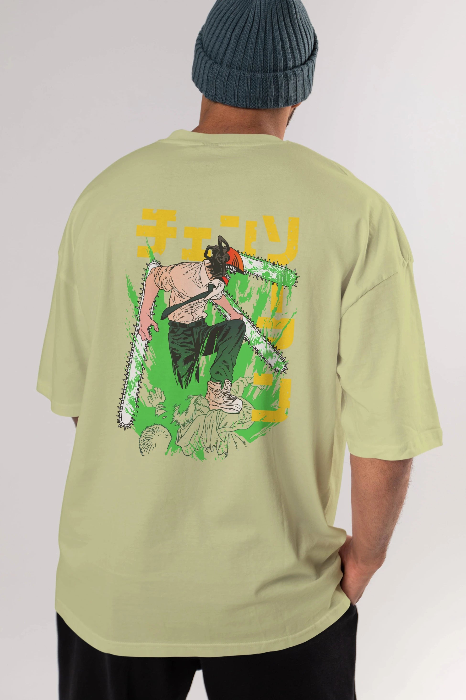 CHAINSAWMAN DENJI Anime Arka Baskılı Oversize t-shirt Erkek Kadın Unisex