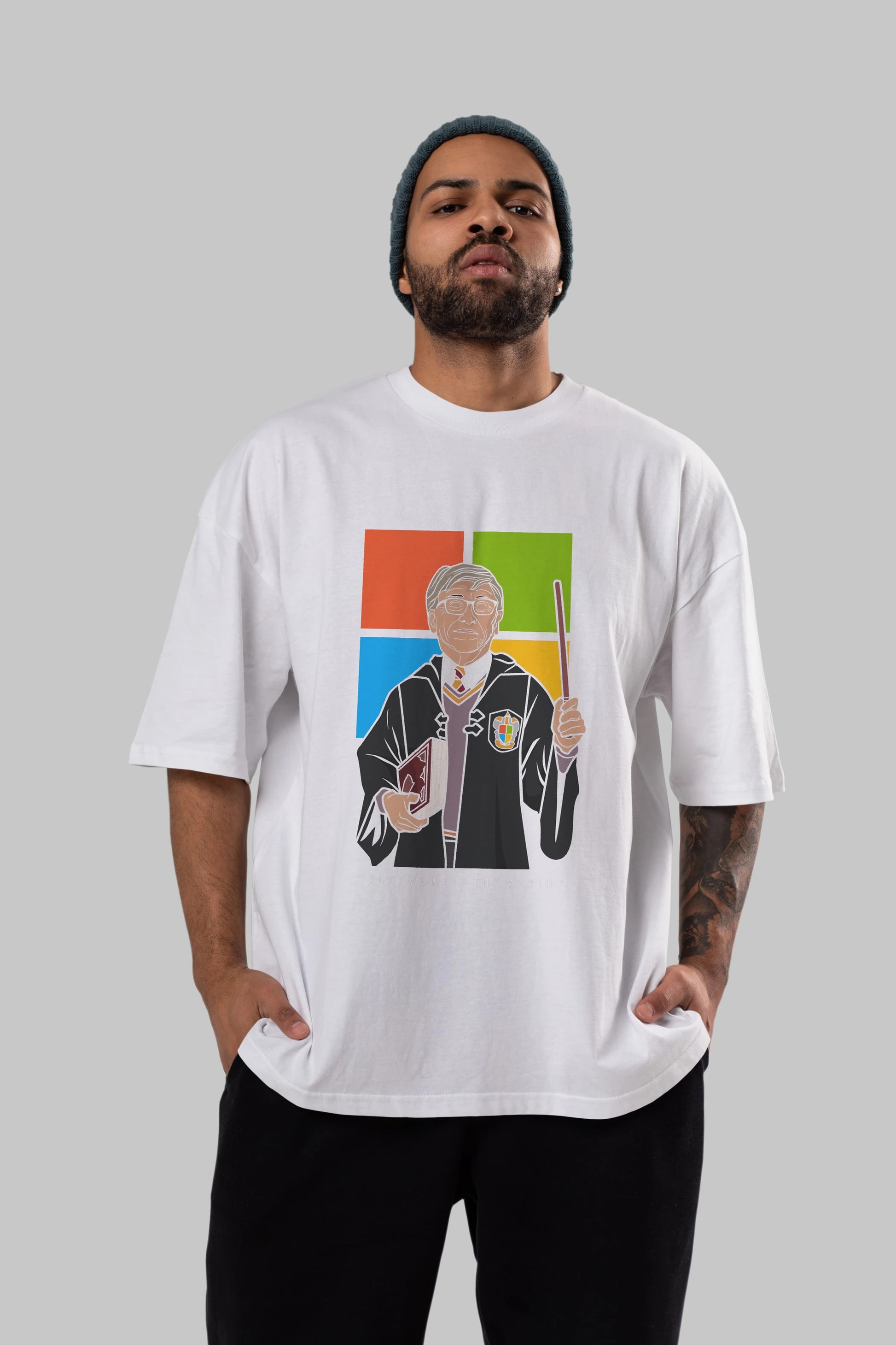 Harry Potter Gates Ön Baskılı Oversize t-shirt Erkek Kadın Unisex %100 Pamuk tişort