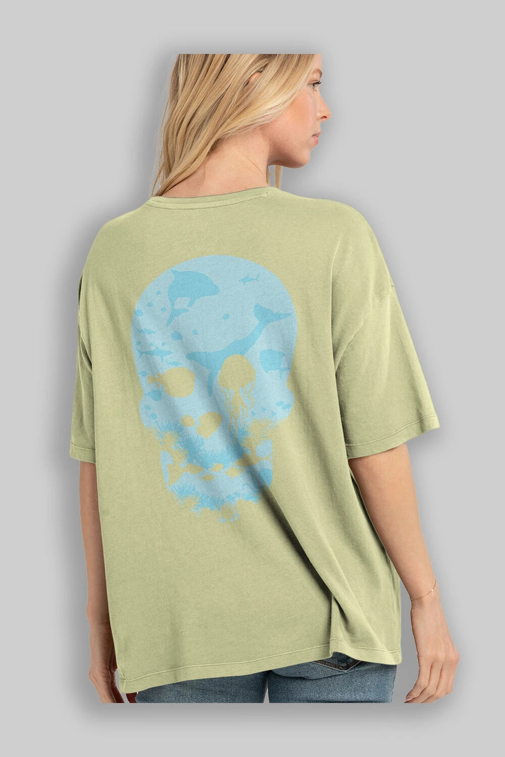 Dead Sea Arka Baskılı Oversize t-shirt %100 pamuk Erkek Kadın Unisex