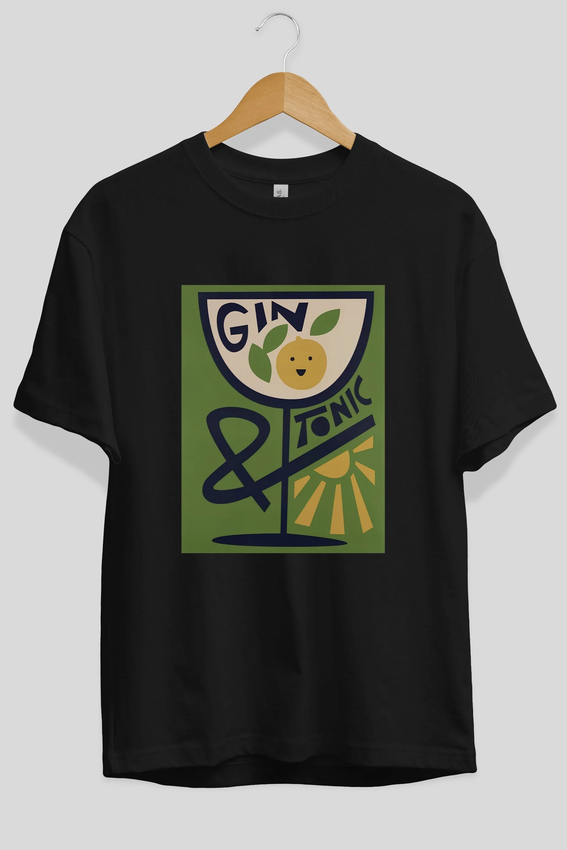 Gin Tonic 3 Ön Baskılı Oversize t-shirt Erkek Kadın Unisex %100 Pamuk Bisiklet Yaka tişort