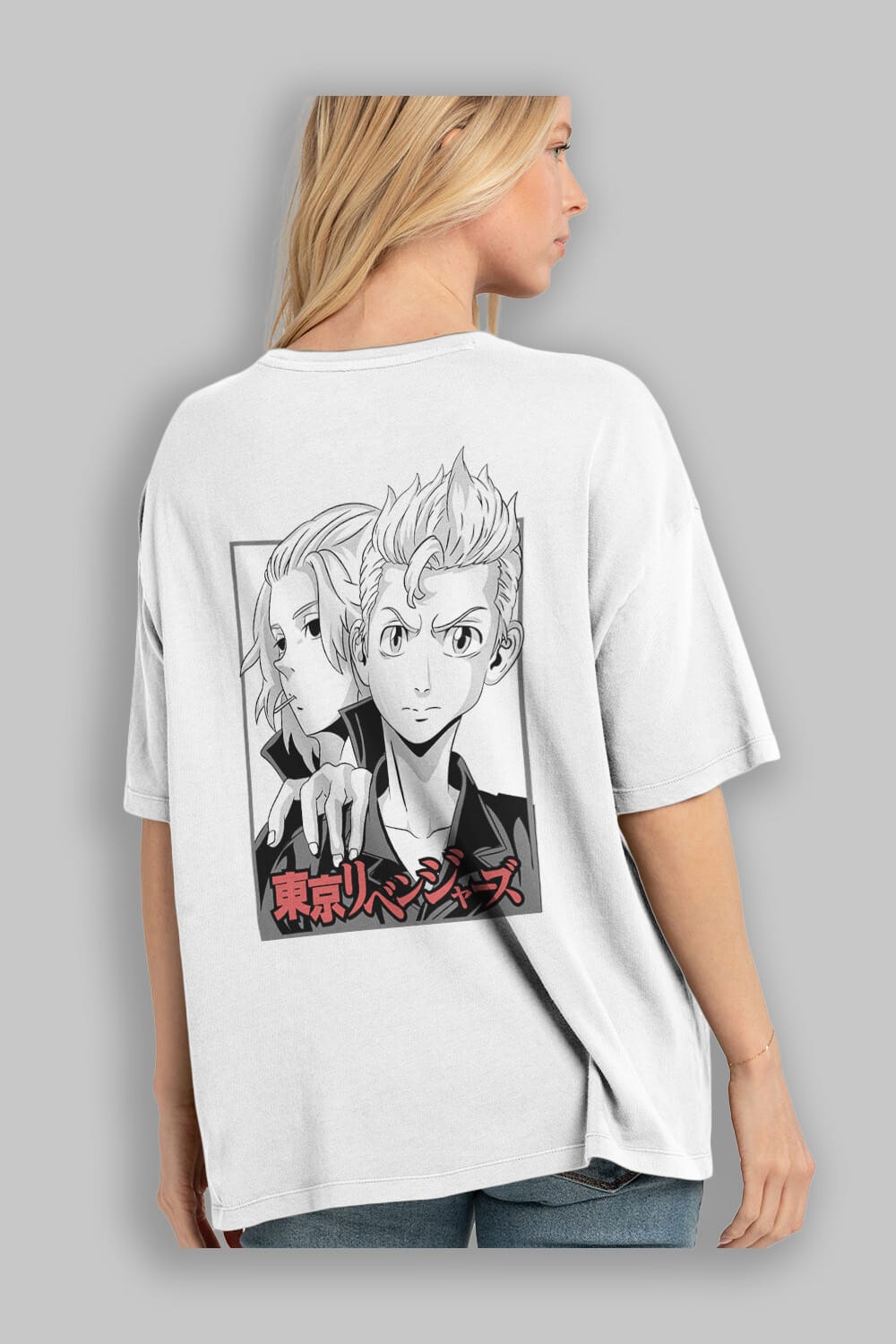 TOKYO REVENGERS Anime Arka Baskılı Oversize t-shirt Erkek Kadın Unisex