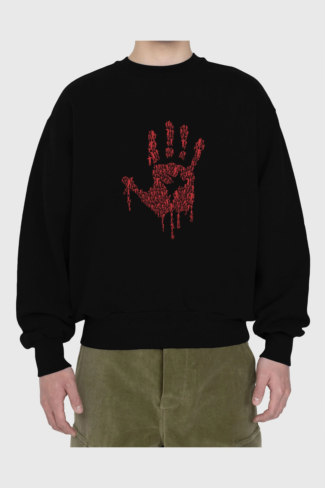 Hand Of Zombies Ön Baskılı Oversize Sweatshirt Erkek Kadın Unisex