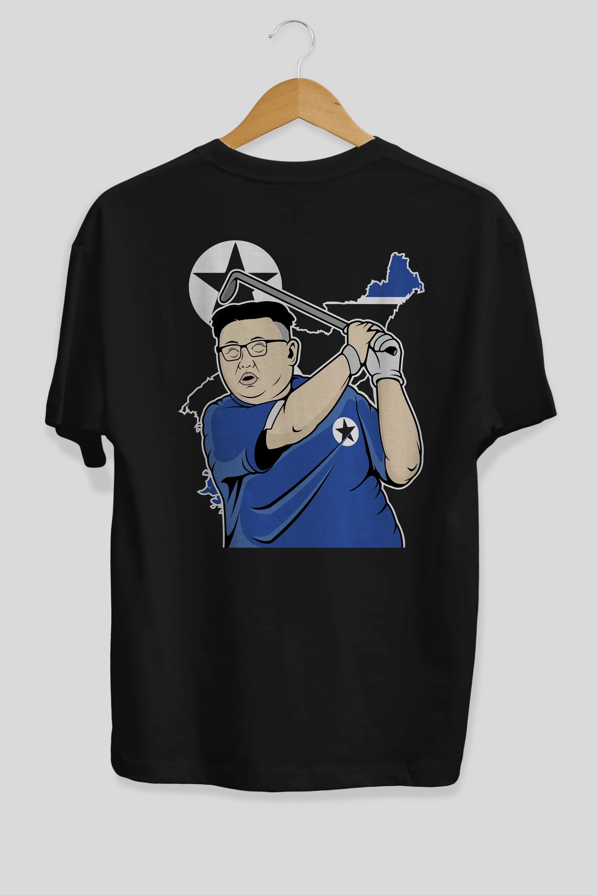 Kim Golf Arka Baskılı Oversize t-shirt Erkek Kadın Unisex %100 Pamuk tişort