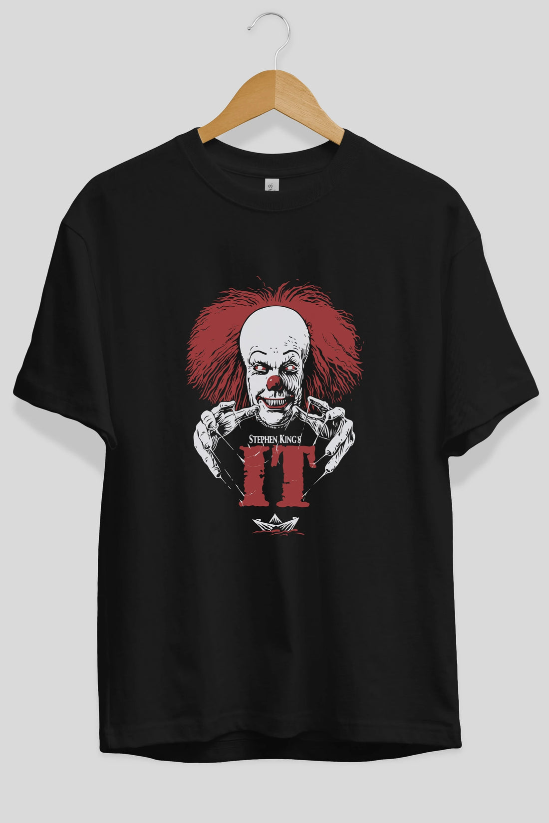 it Ön Baskılı Oversize t-shirt Erkek Kadın Unisex %100 Pamuk Bisiklet Yaka tişort