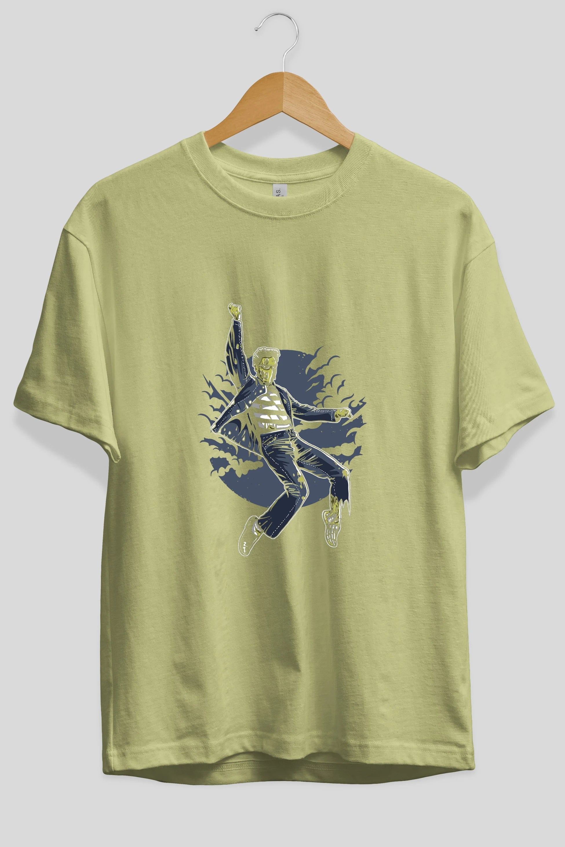 Zombie King Ön Baskılı Oversize t-shirt Erkek Kadın Unisex %100 Pamuk tişort