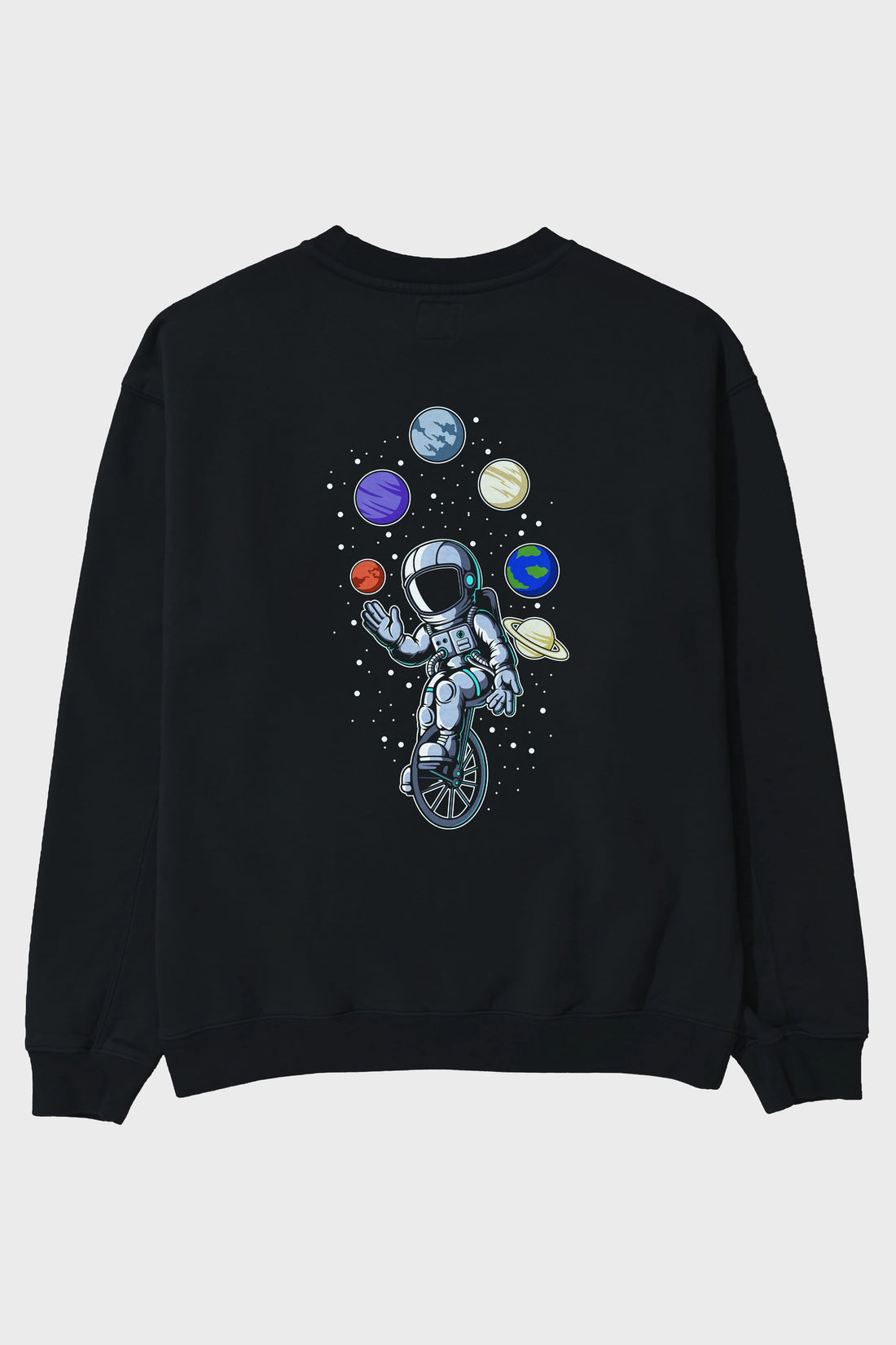 Astronaut Circus Arka Baskılı Oversize Sweatshirt Erkek Kadın Unisex
