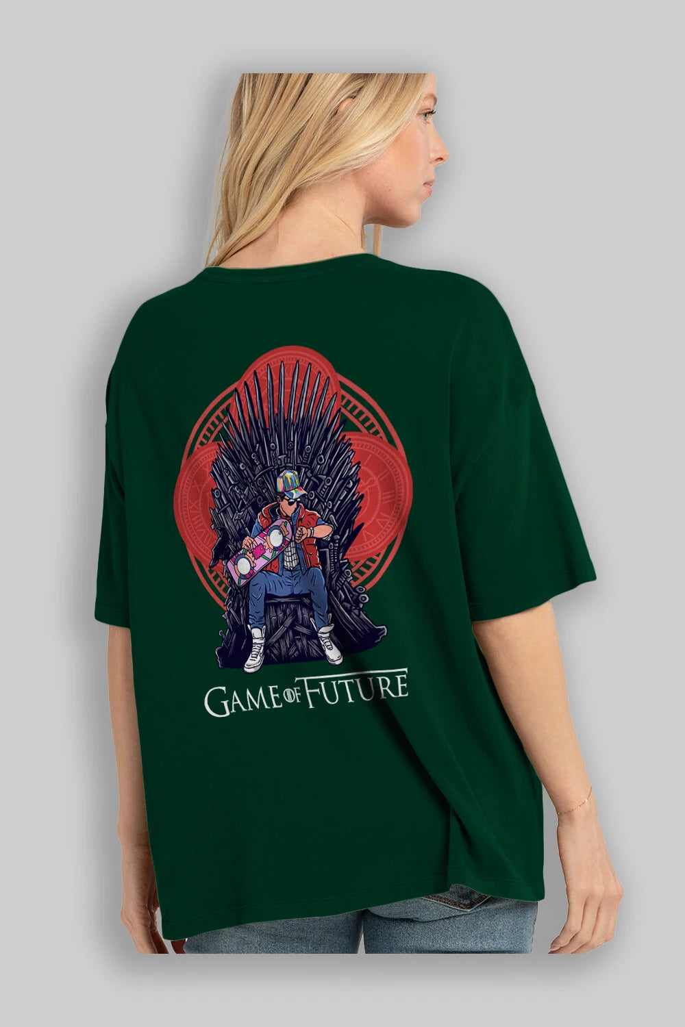 Game Of Future Arka Baskılı Oversize t-shirt Erkek Kadın Unisex %100 Pamuk