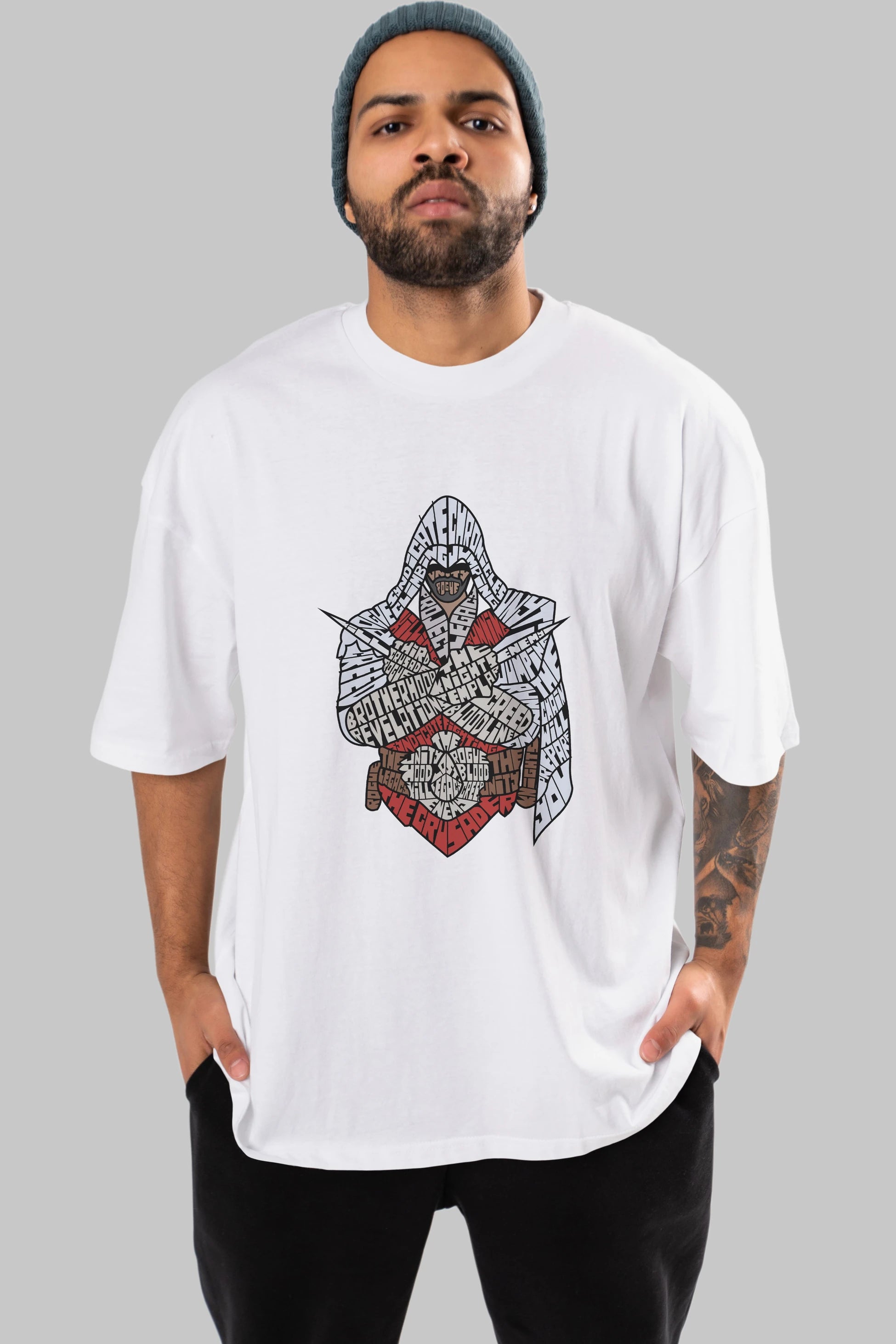 Assassins Ön Baskılı Oversize t-shirt %100 pamuk Erkek Kadın Unisex