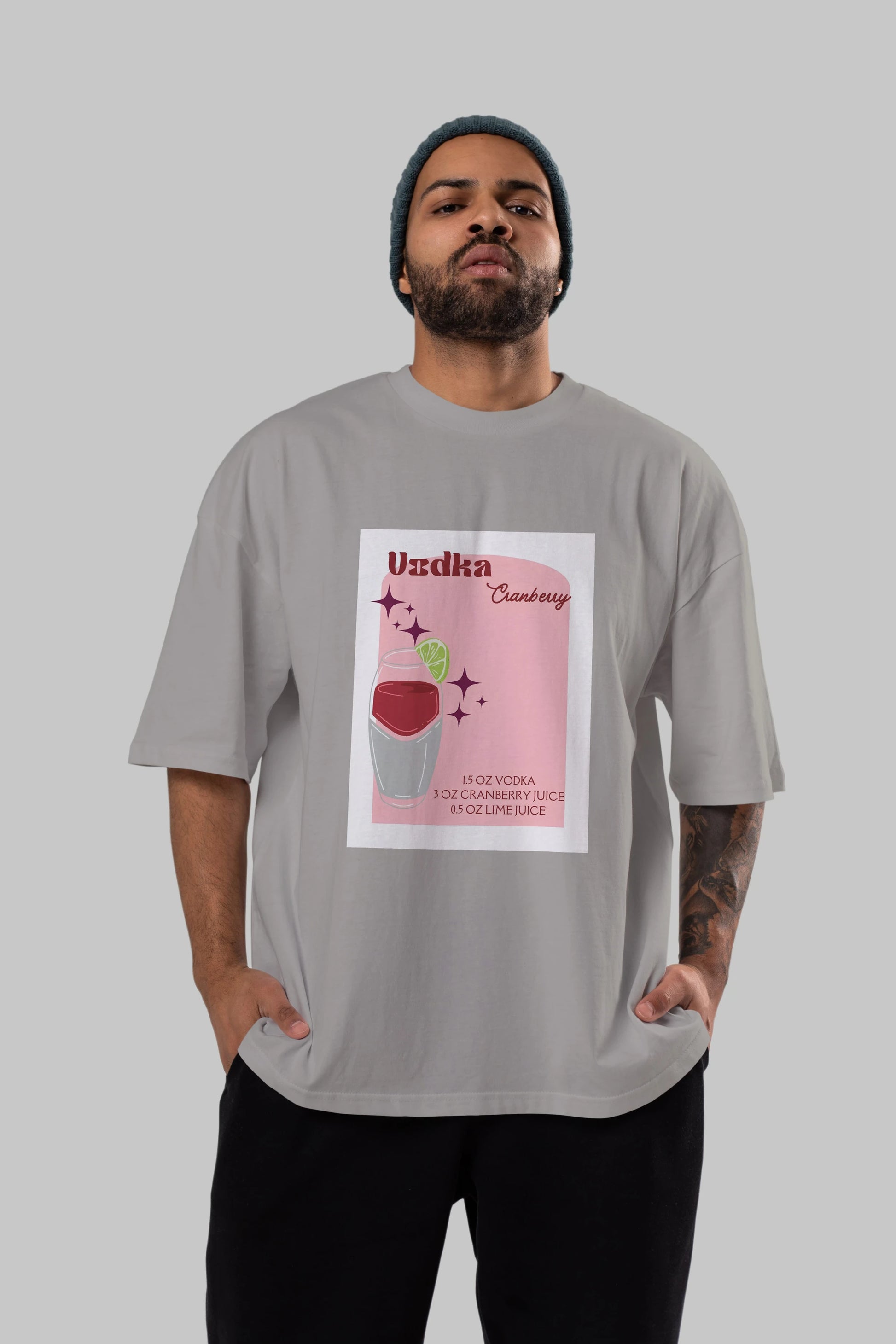 Vodka Cranberry 2 Ön Baskılı Oversize t-shirt Erkek Kadın Unisex %100 Pamuk Bisiklet Yaka tişort