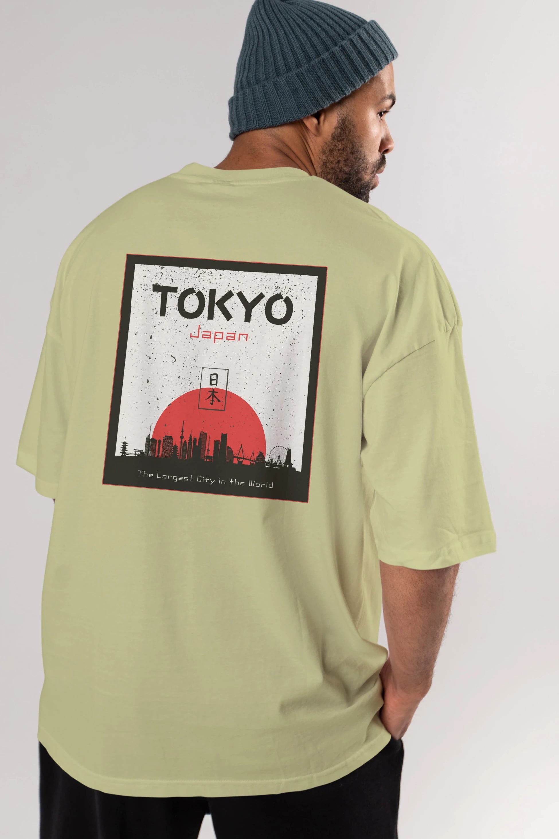 Tokyo Japan Yazılı Arka Baskılı Oversize t-shirt Erkek Kadın Unisex