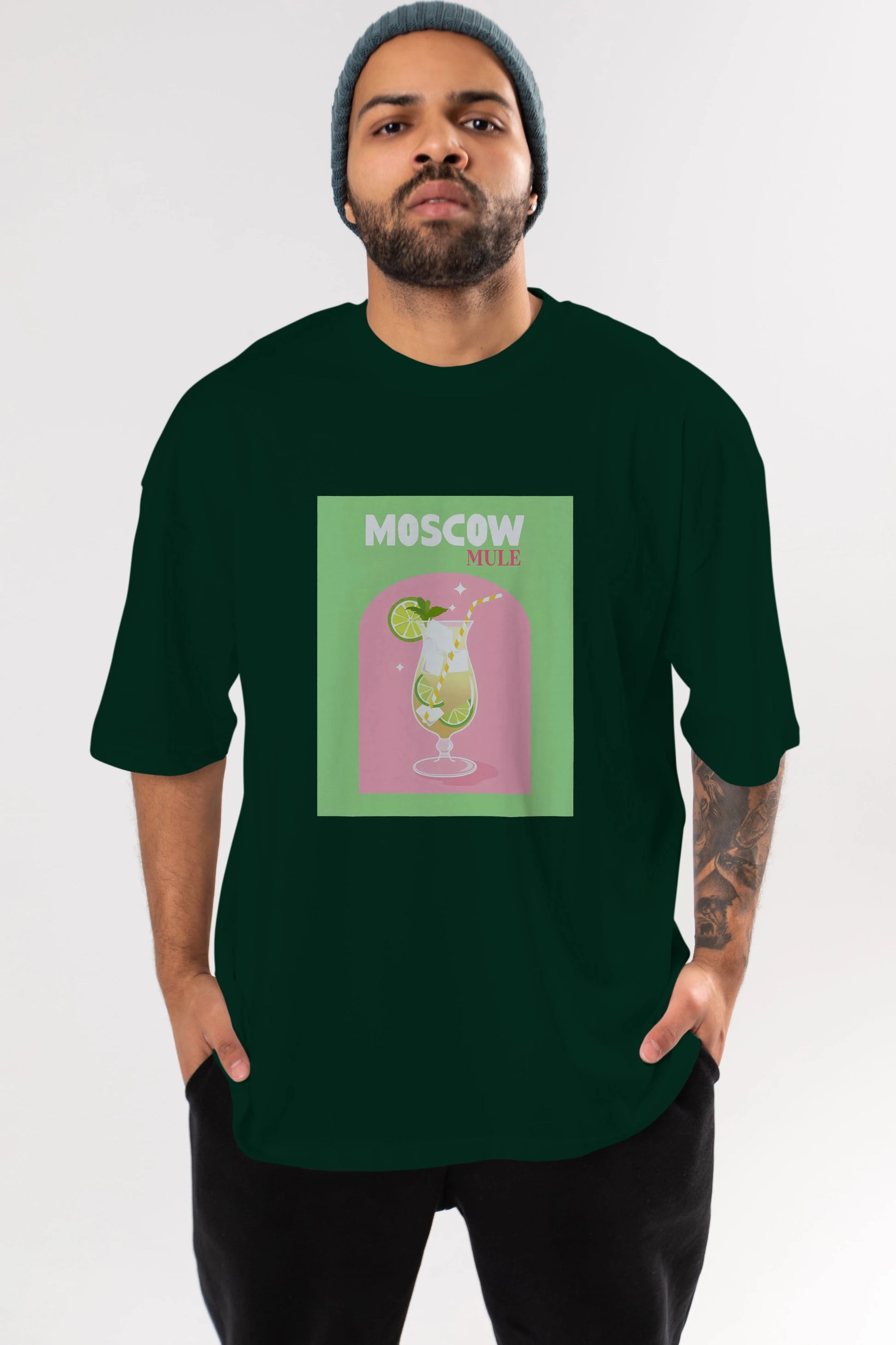Moscow Mule 5 Ön Baskılı Oversize t-shirt Erkek Kadın Unisex %100 Pamuk Bisiklet Yaka tişort