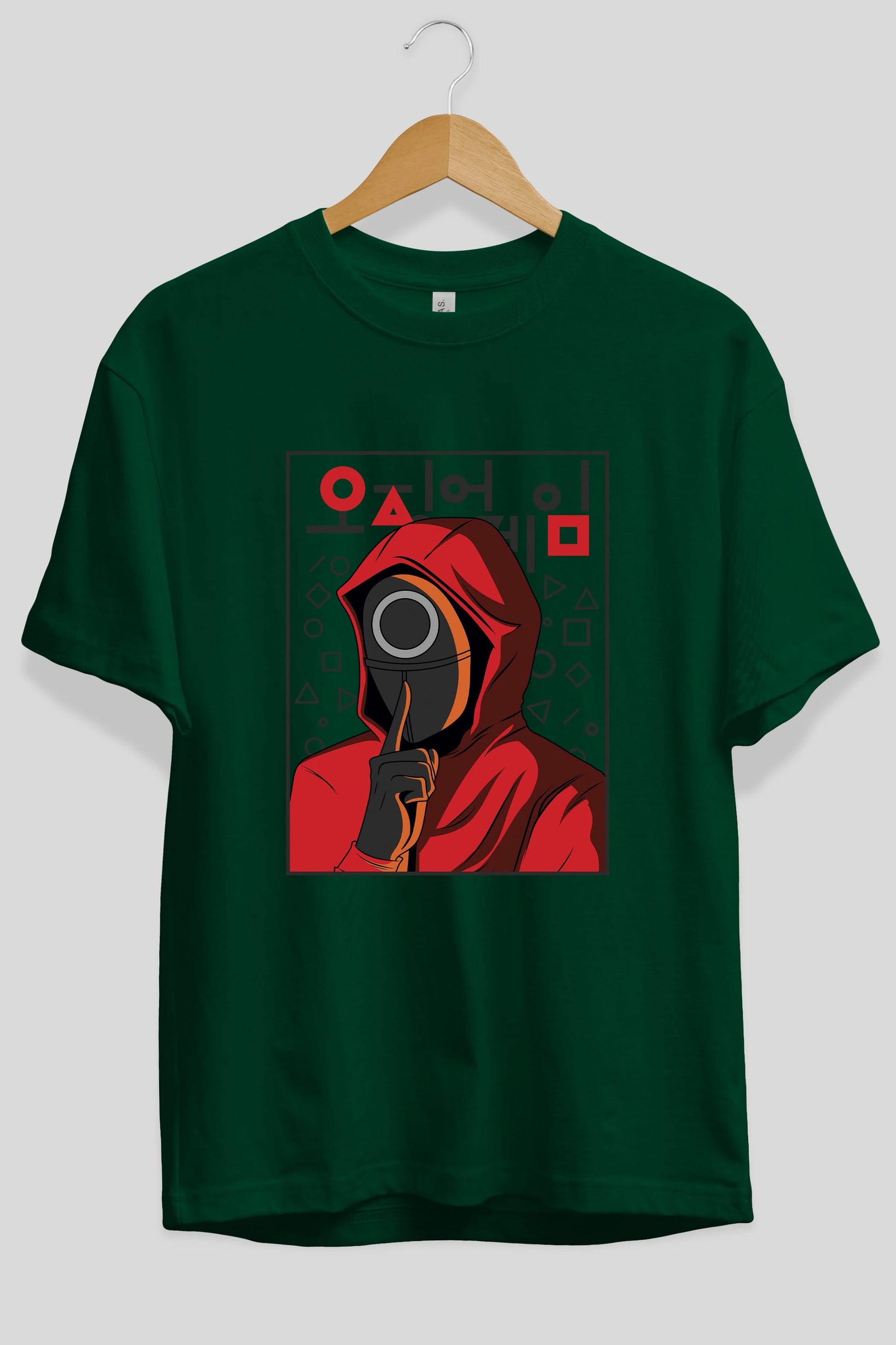 Squid Game (5) Ön Baskılı Oversize t-shirt Erkek Kadın Unisex %100 Pamuk Bisiklet Yaka tişort
