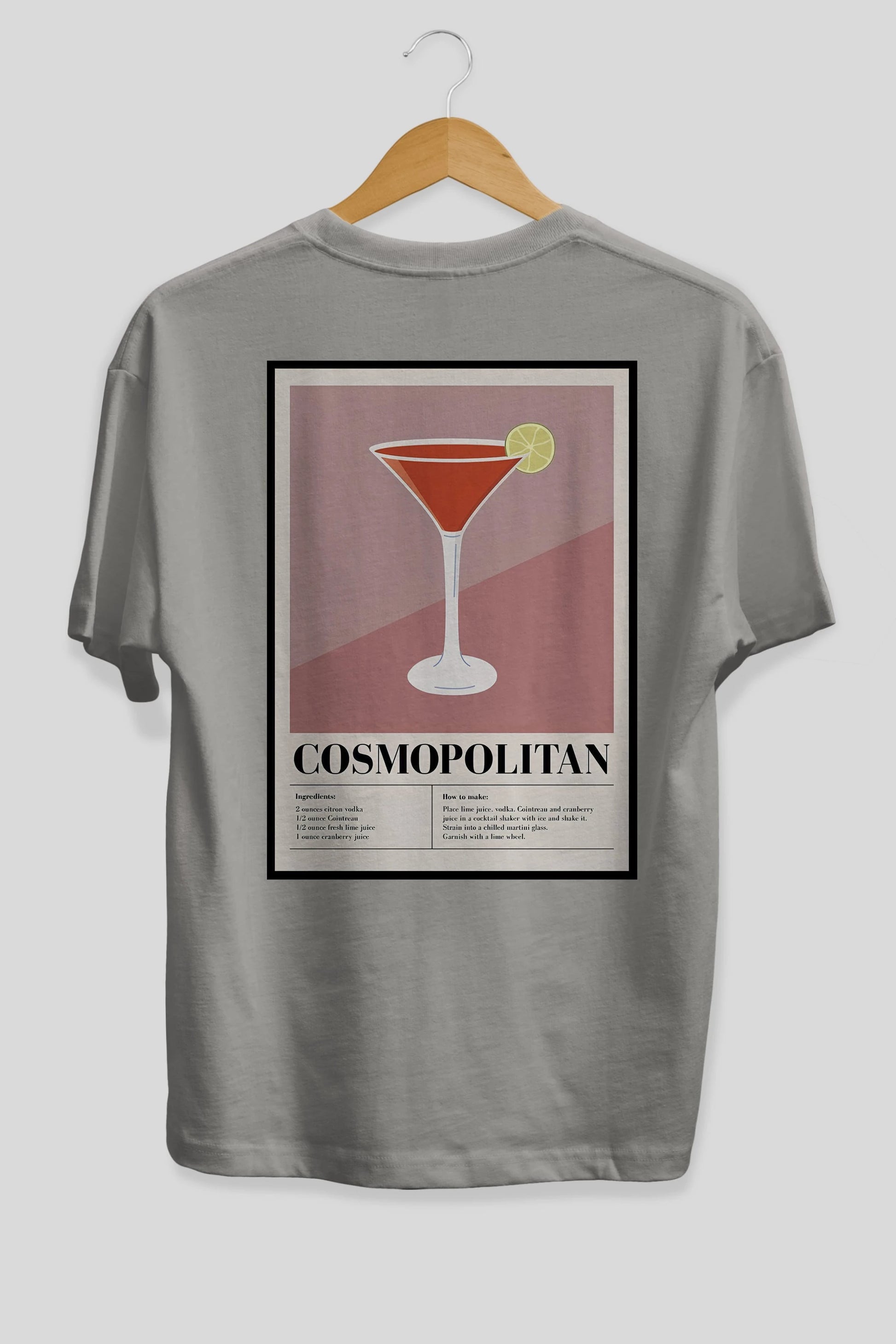 Cosmopolitan 3 Arka Baskılı Oversize t-shirt Erkek Kadın Unisex %100 Pamuk Bisiklet Yaka tişort