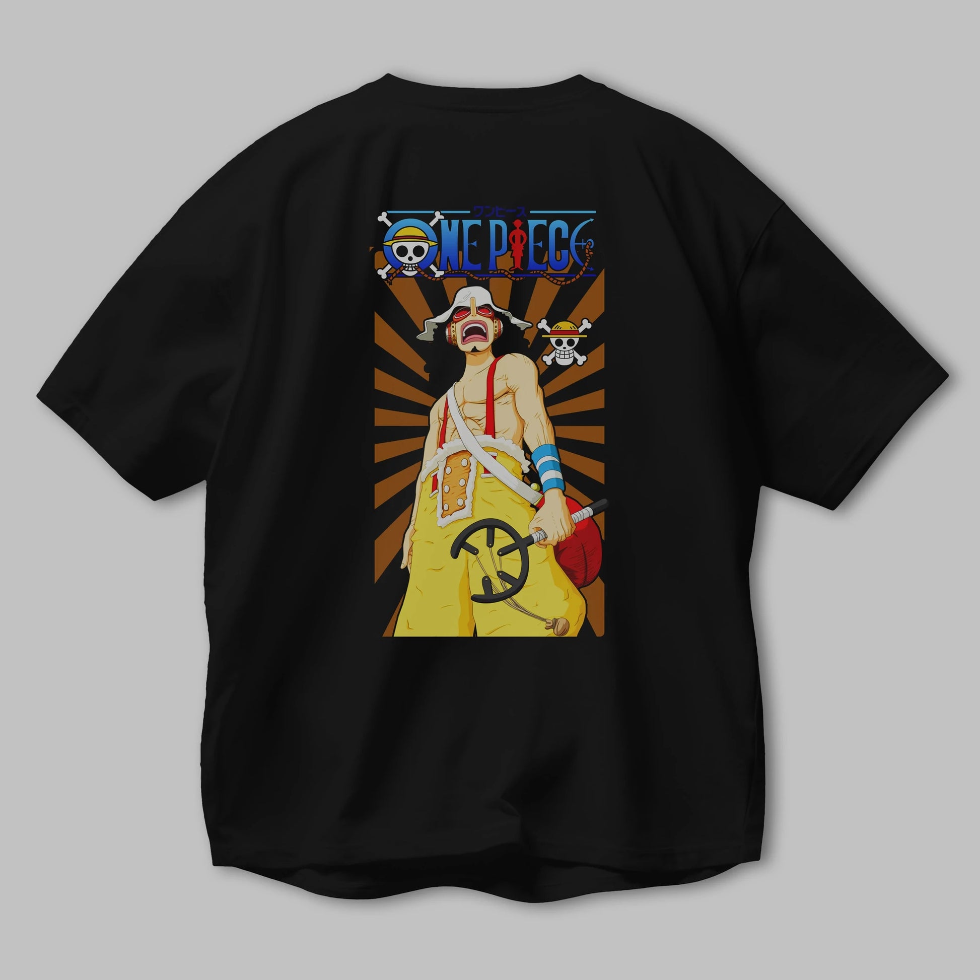 Usopp Anime Arka Baskılı Oversize t-shirt Erkek Kadın Unisex %100 pamuk tişort