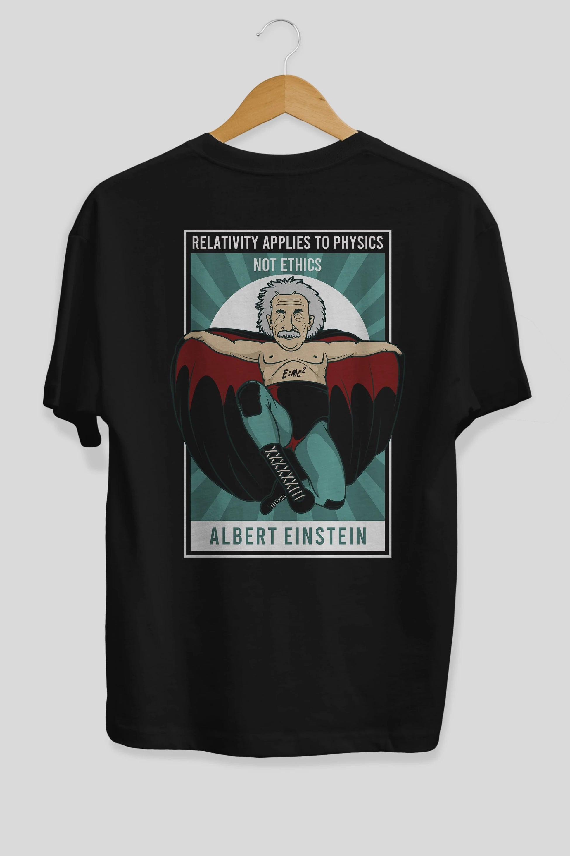 Nacho Libre Einstein Arka Baskılı Oversize t-shirt Erkek Kadın Unisex %100 Pamuk tişort