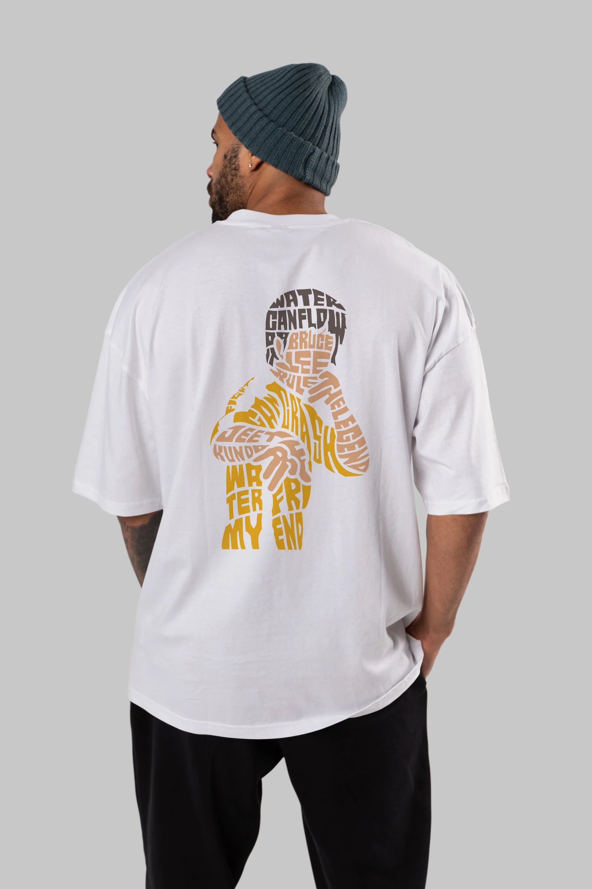 Bruce Lee Arka Baskılı Oversize t-shirt %100 pamuk Erkek Kadın Unisex