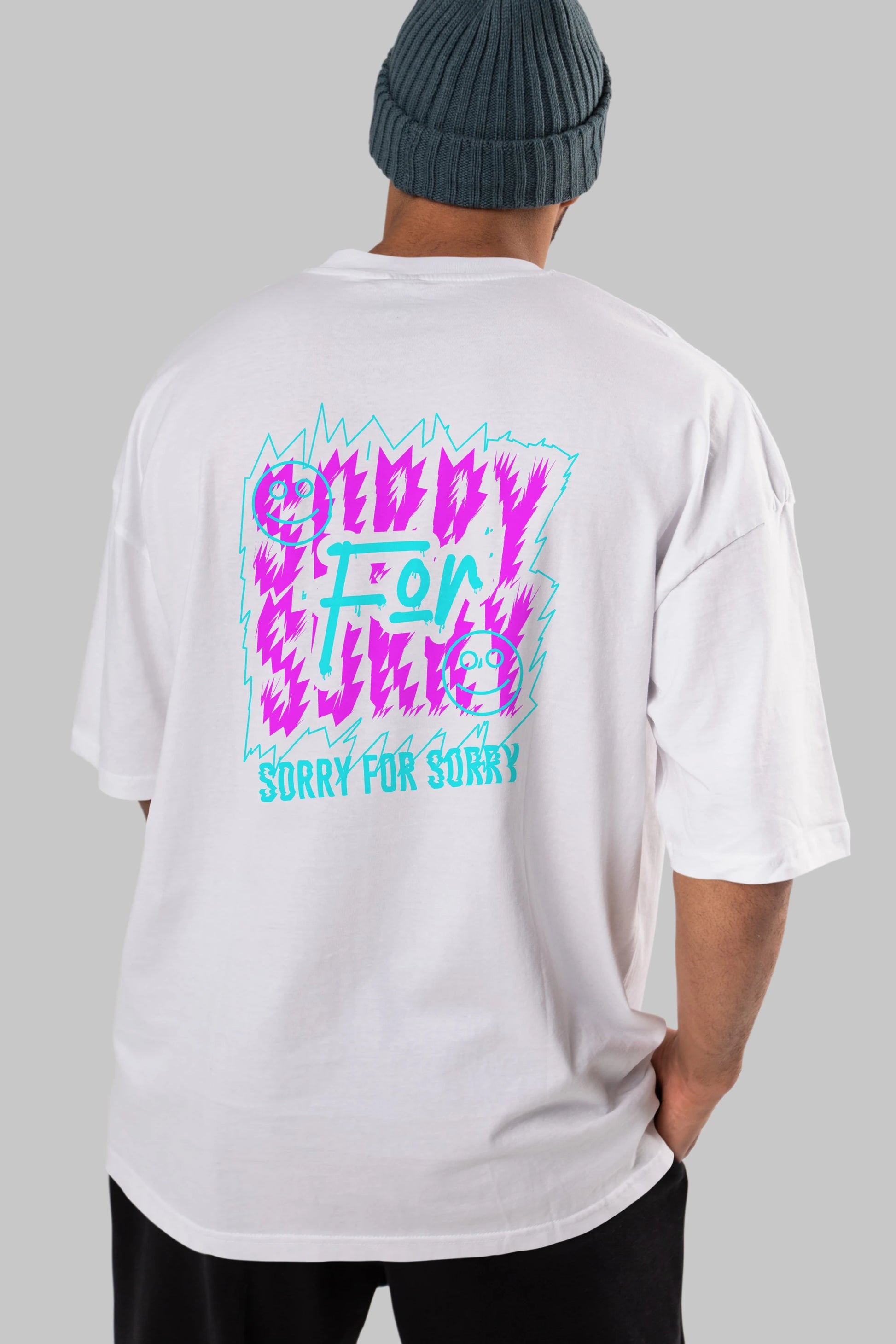 Sorry for Sorry Arka Baskılı Oversize t-shirt Erkek Kadın Unisex
