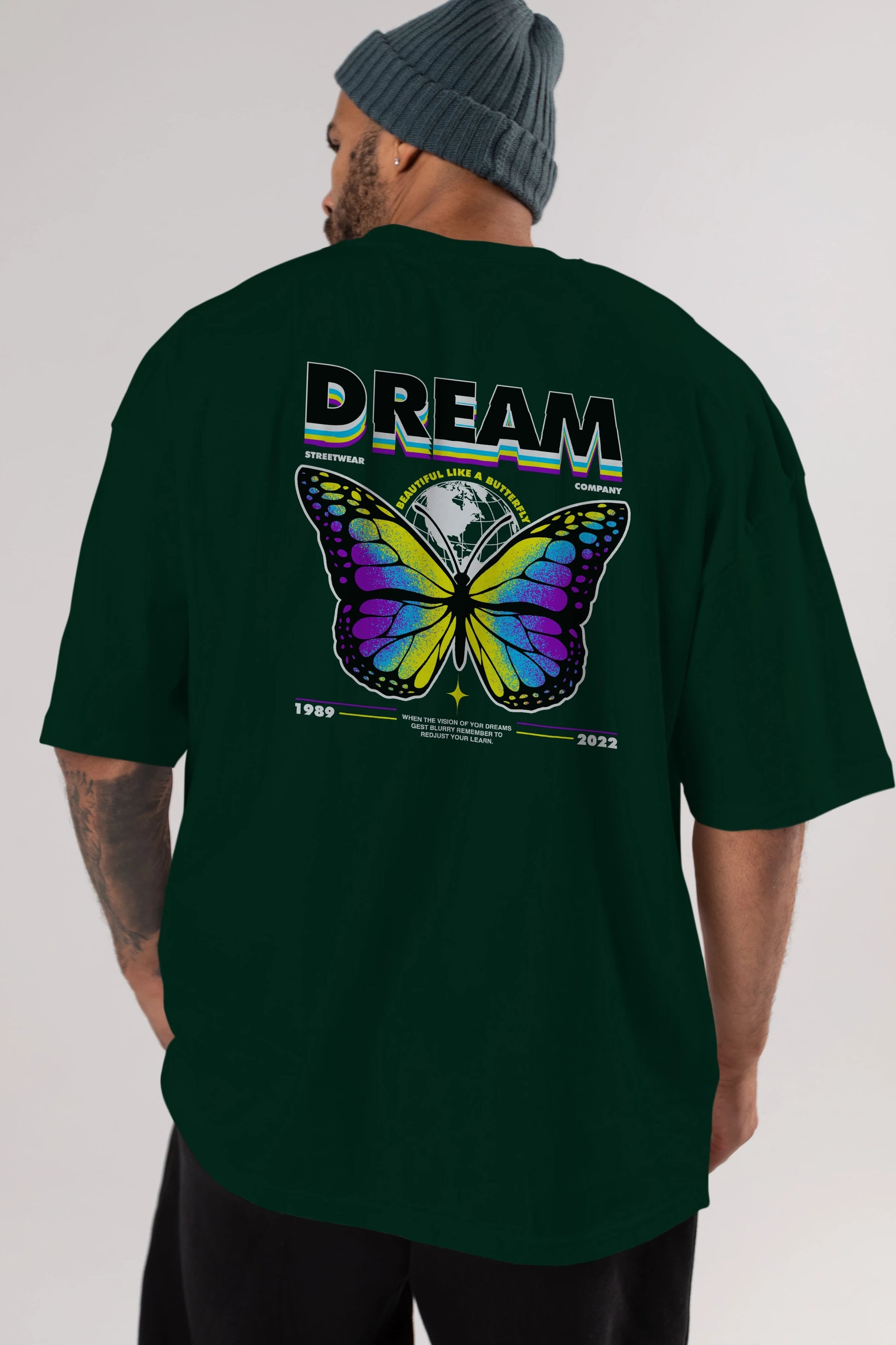 Dream Company Arka Baskılı Oversize t-shirt Erkek Kadın Unisex