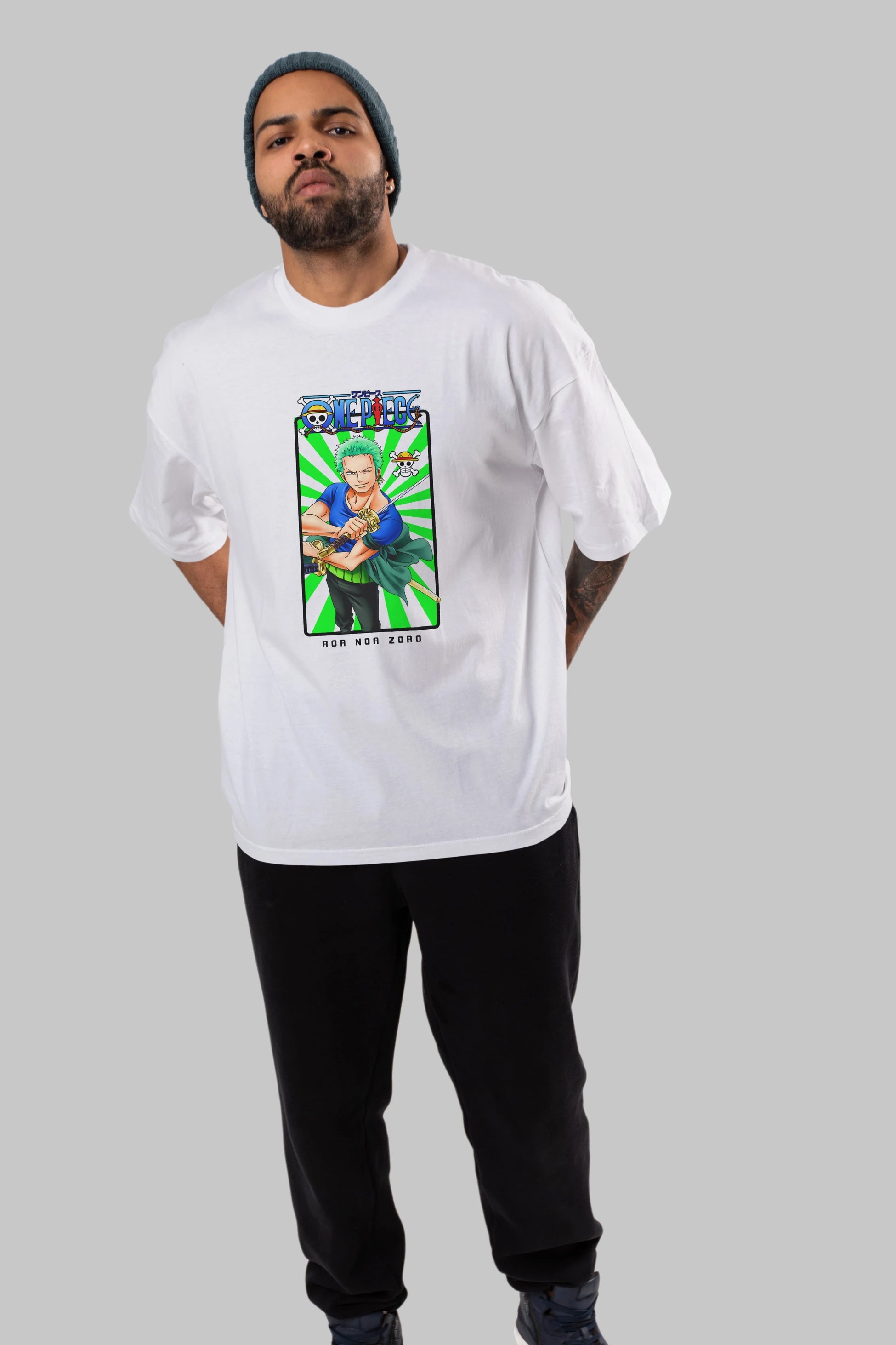 Roronoa Zoro 6 Anime Ön Baskılı Oversize t-shirt Erkek Kadın Unisex