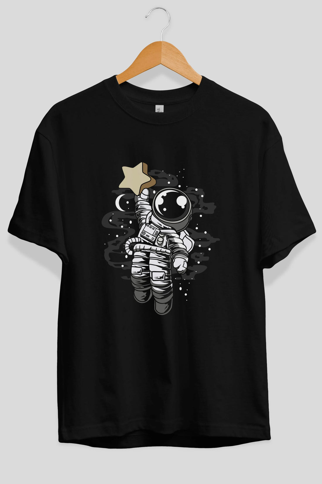 Astronaut Reach The Star Ön Baskılı Oversize t-shirt Erkek Kadın Unisex