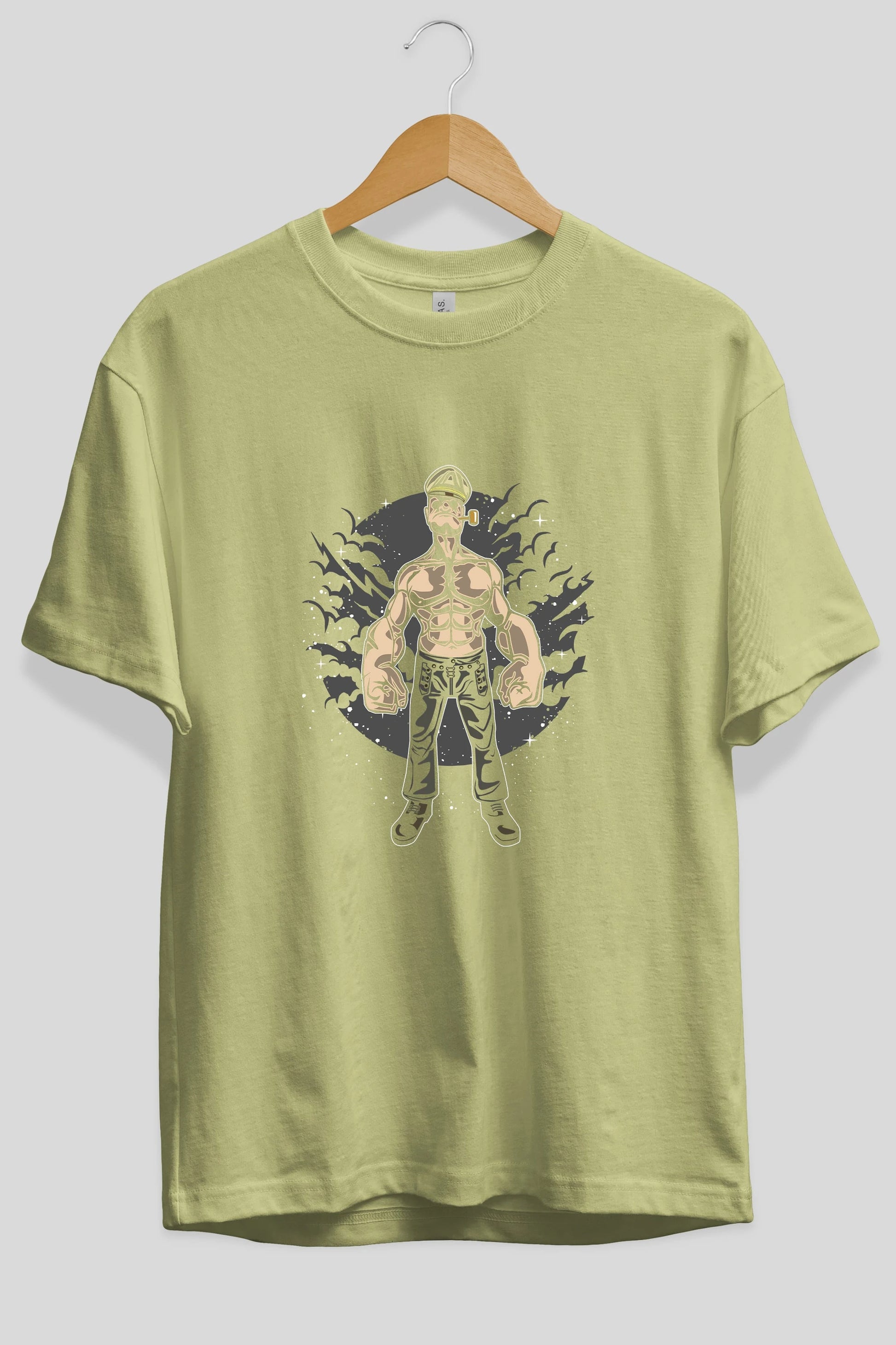 Popeye Ön Baskılı Oversize t-shirt Erkek Kadın Unisex %100 Pamuk tişort
