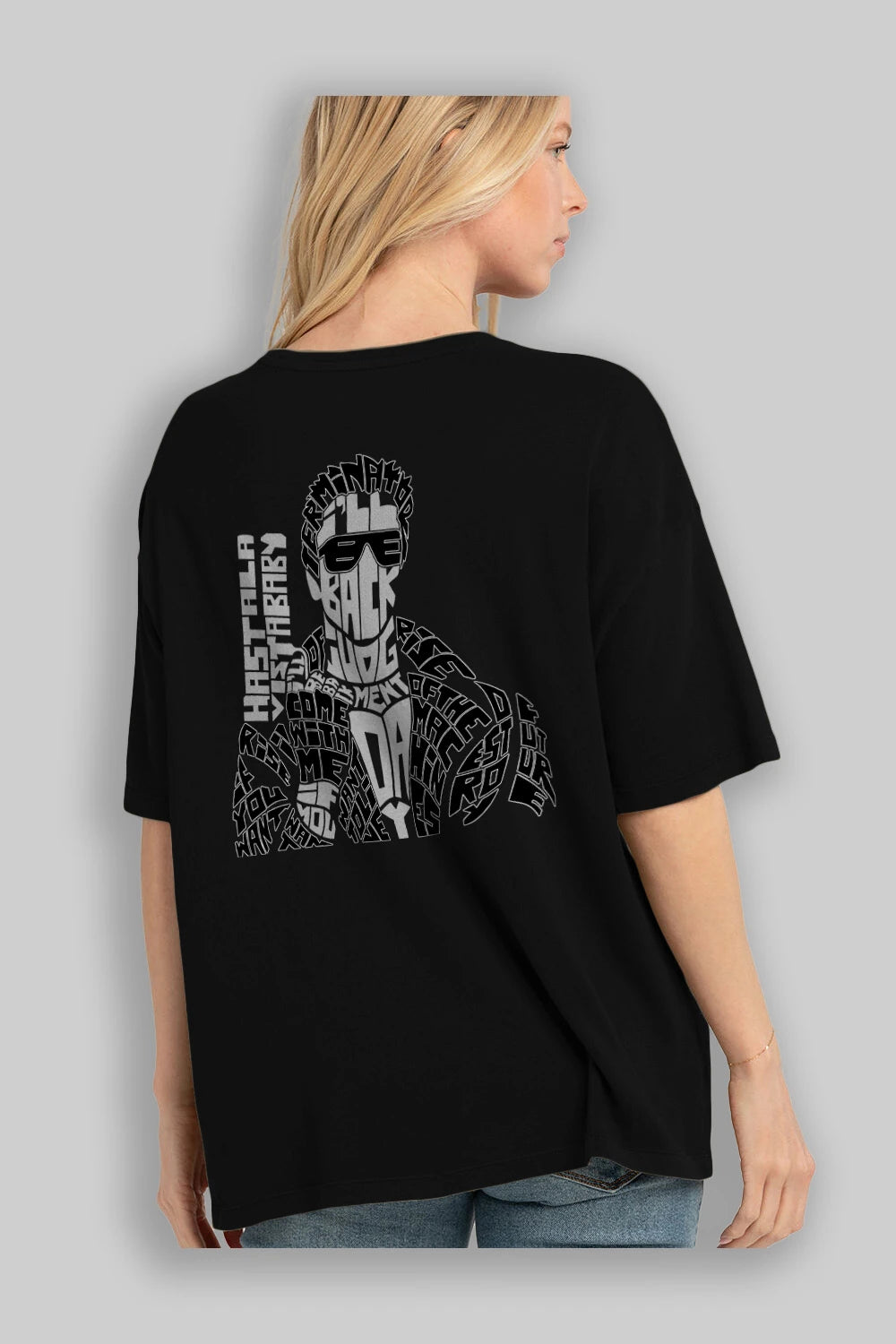I_ll Be Back Arka Baskılı Oversize t-shirt %100 pamuk Erkek Kadın Unisex
